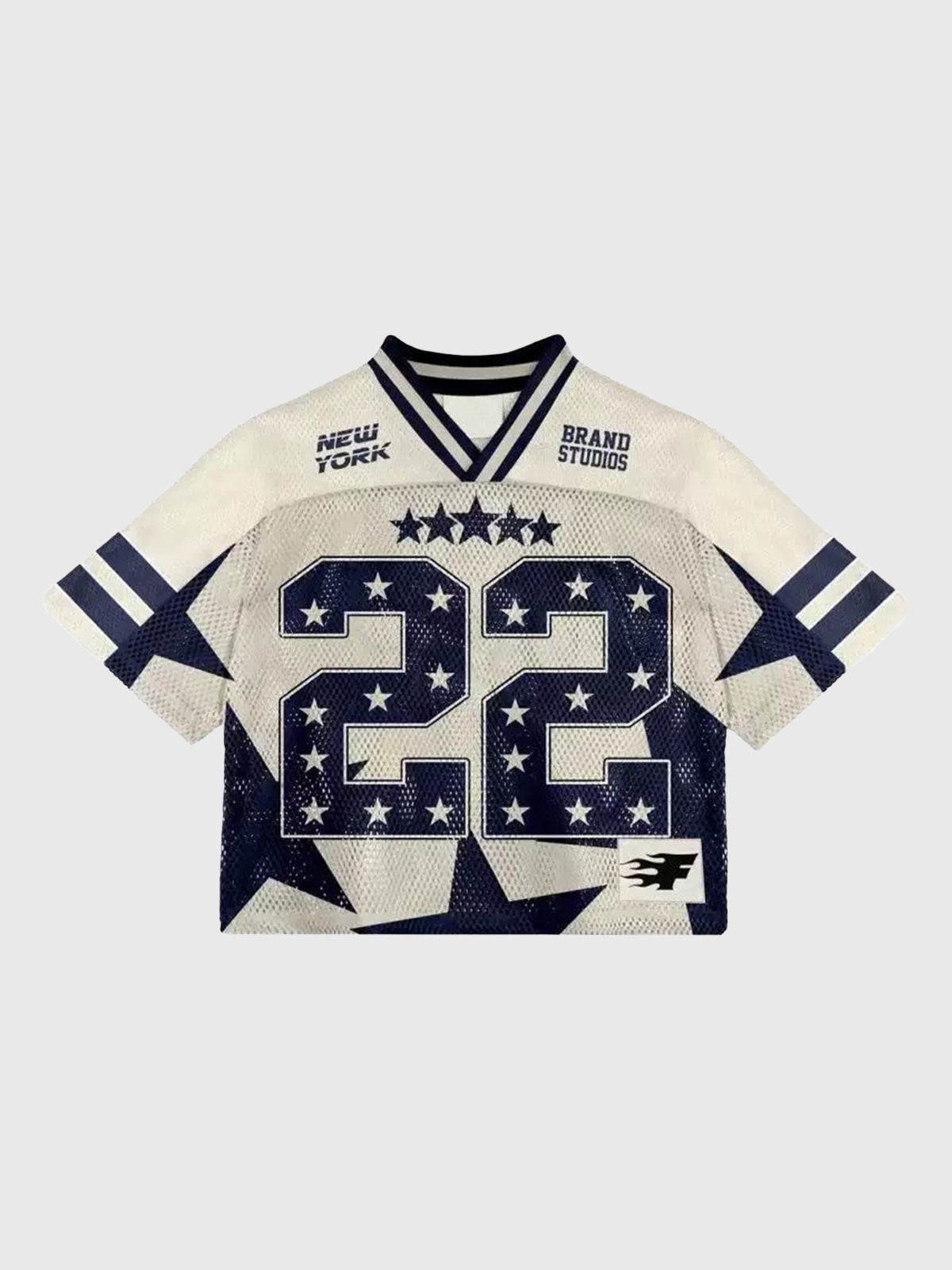 Brick Lane Vintage Graphic Number 22 Soccer Jersey - Cream