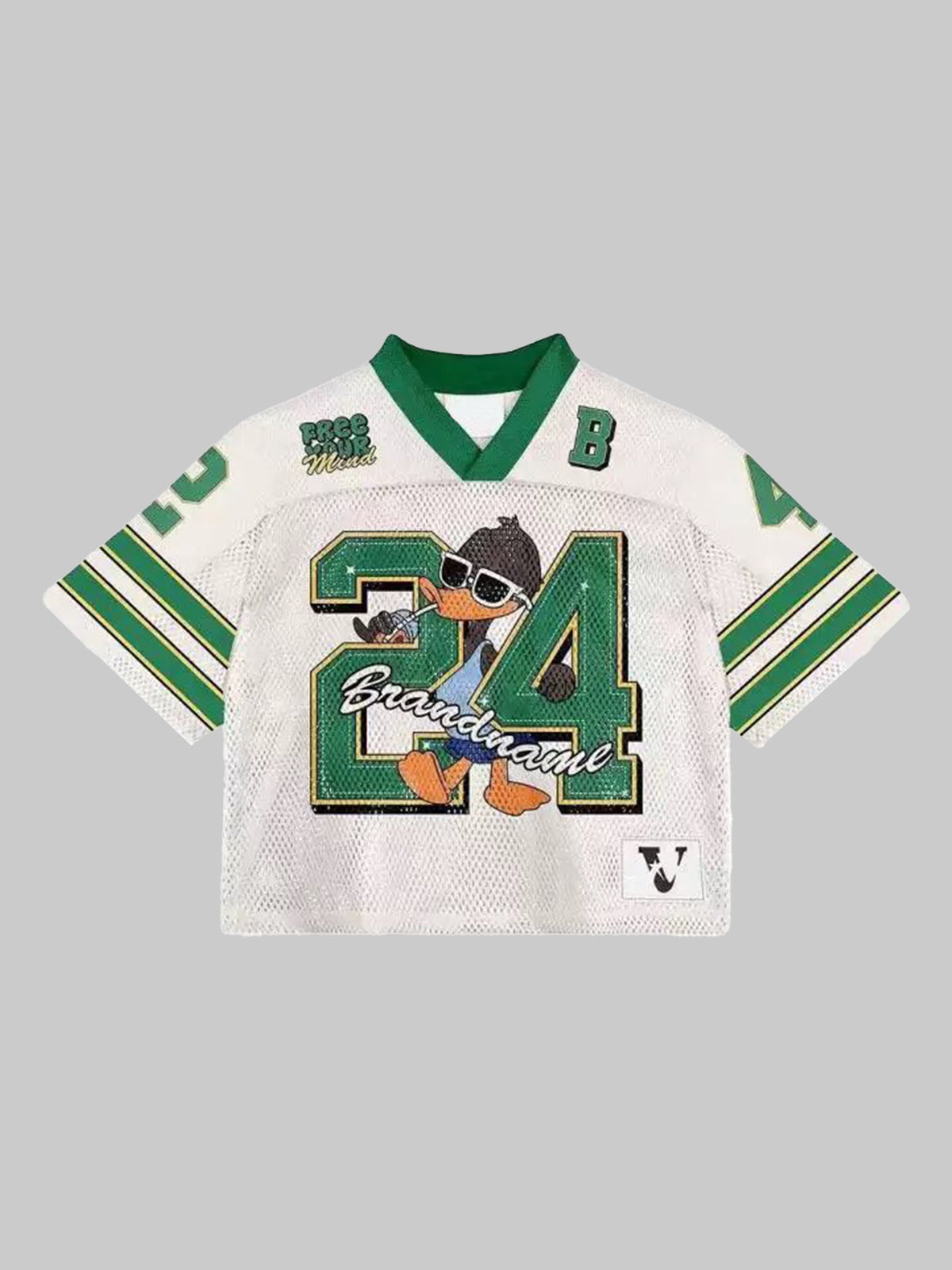 Brick Lane Vintage Graphic Number 24 Soccer Jersey - Green