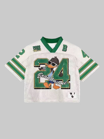 Brick Lane Vintage Graphic Number 24 Soccer Jersey - Green