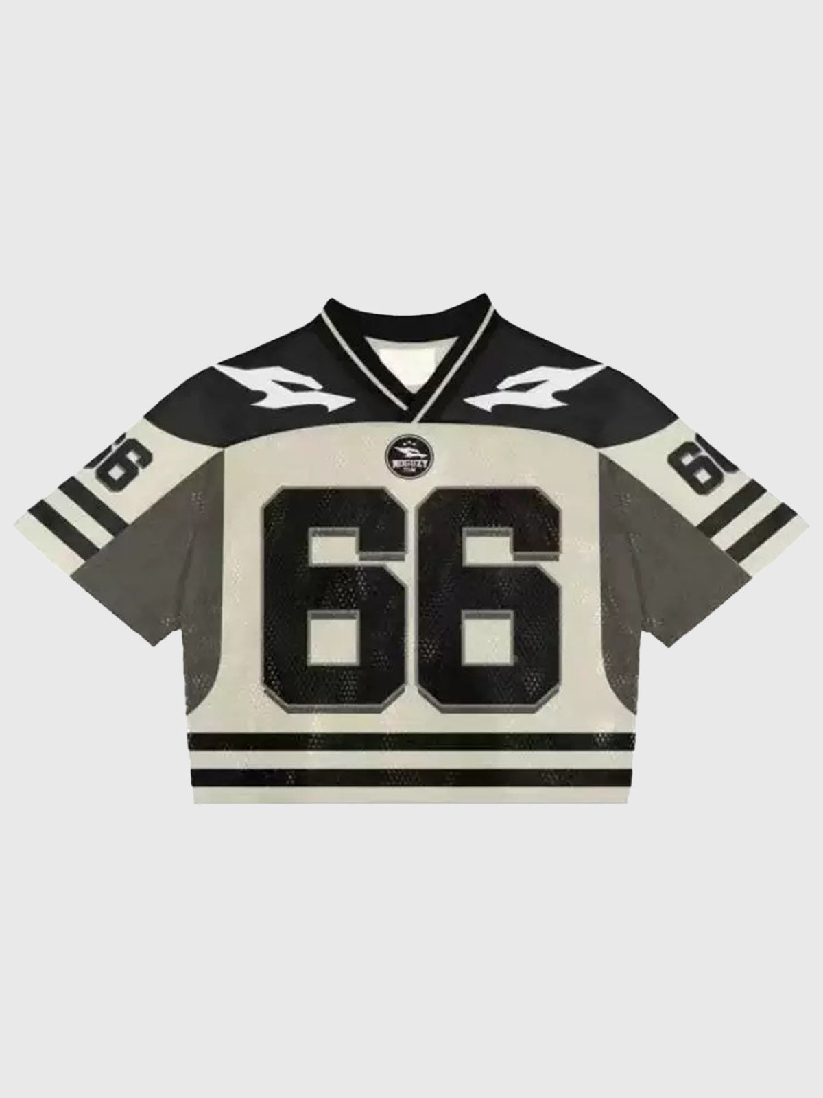 Brick Lane Vintage Graphic Number 66 Crop Top - Grey