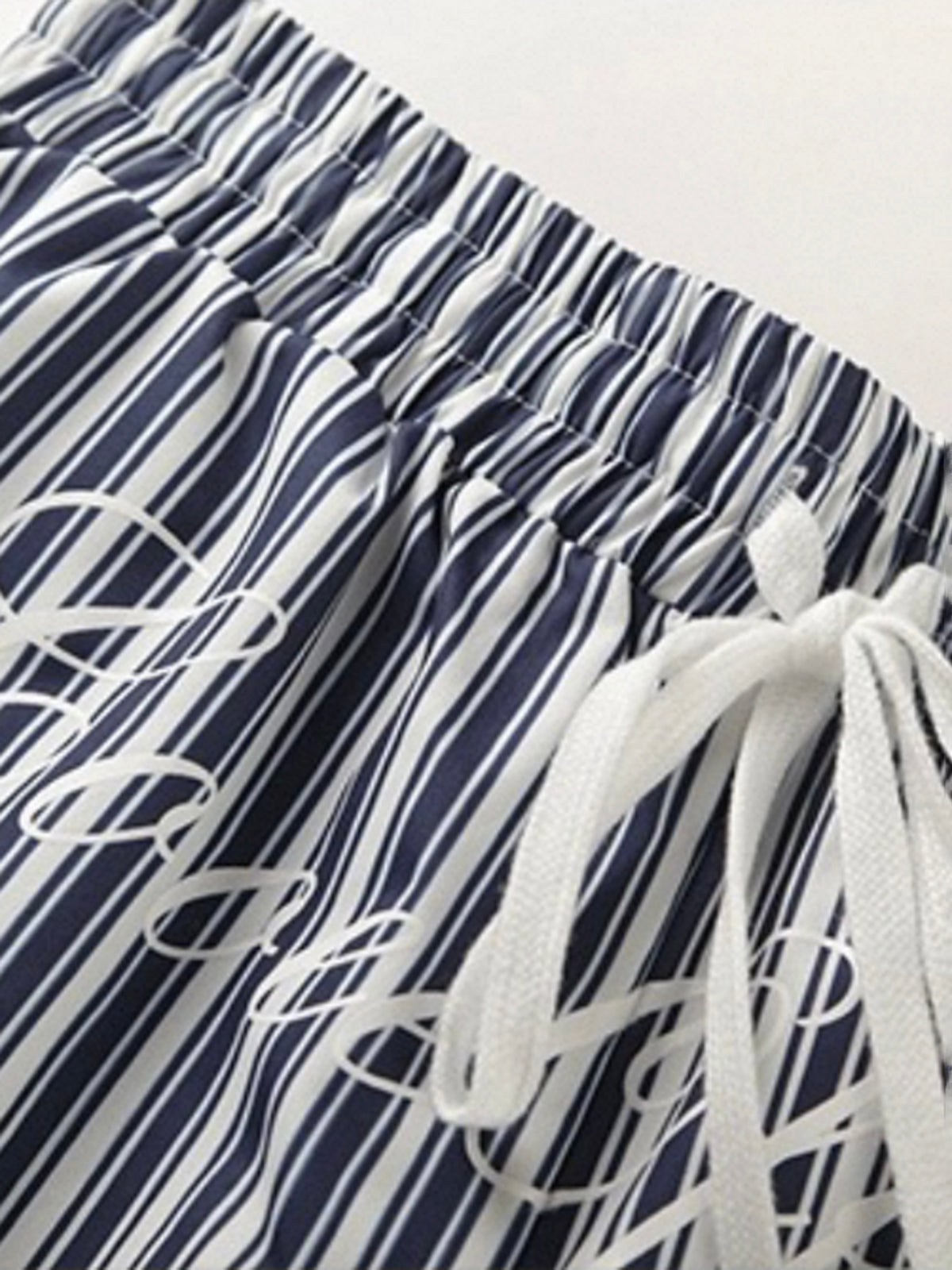 Brick Lane Vertical Stripe Wide Leg Lounge Pants - Blue