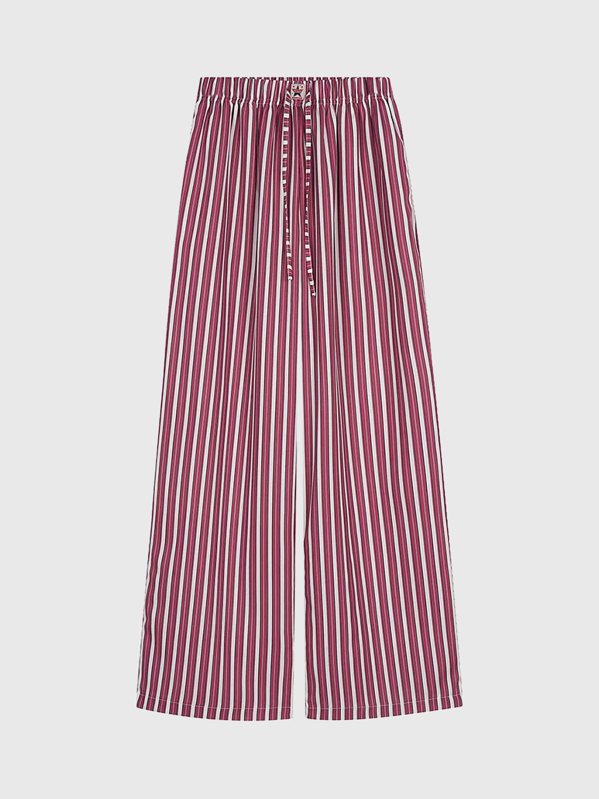 Brick Lane Vertical Stripe Wide Leg Lounge Pants - Red