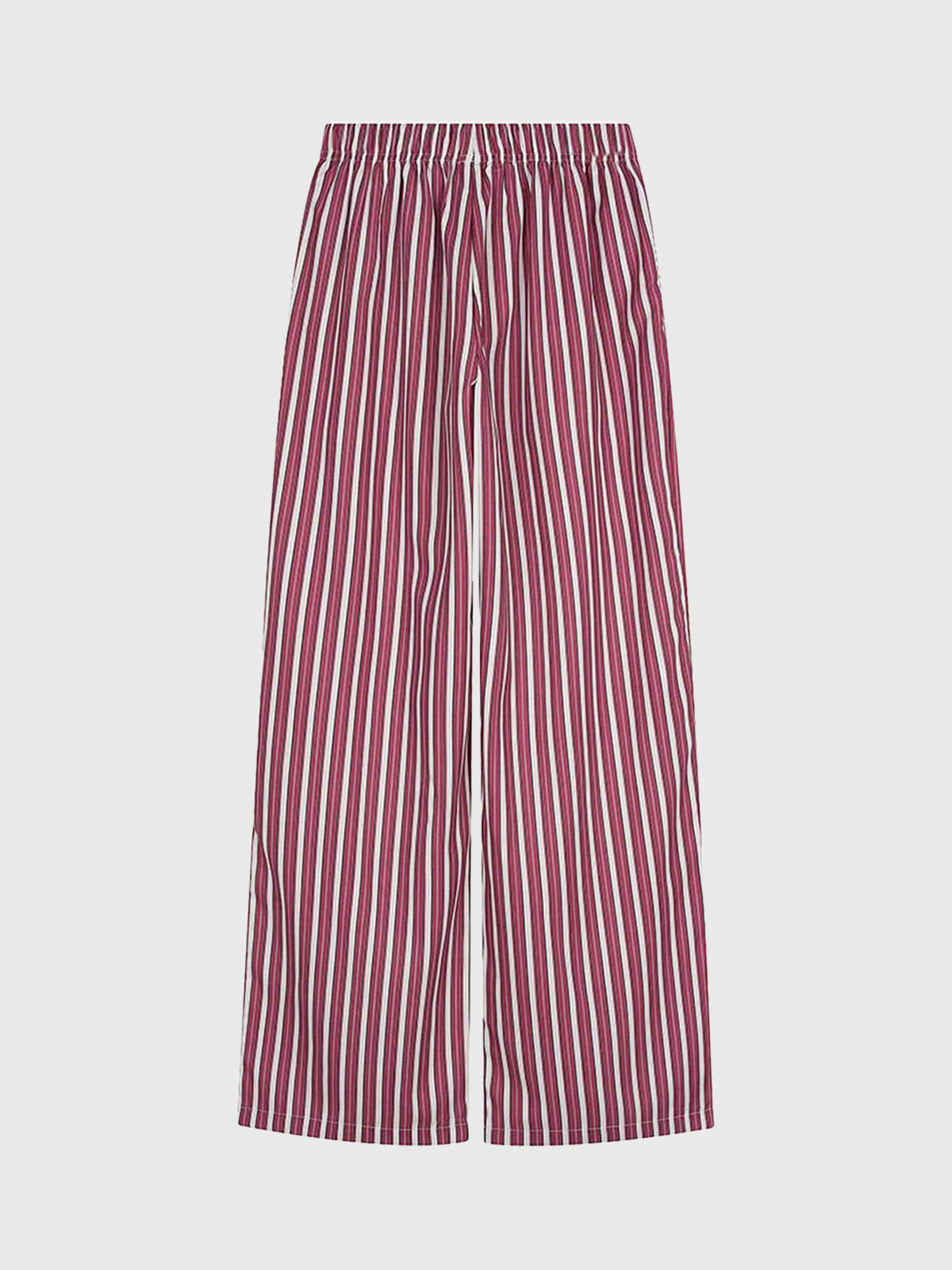 Brick Lane Vertical Stripe Wide Leg Lounge Pants - Red