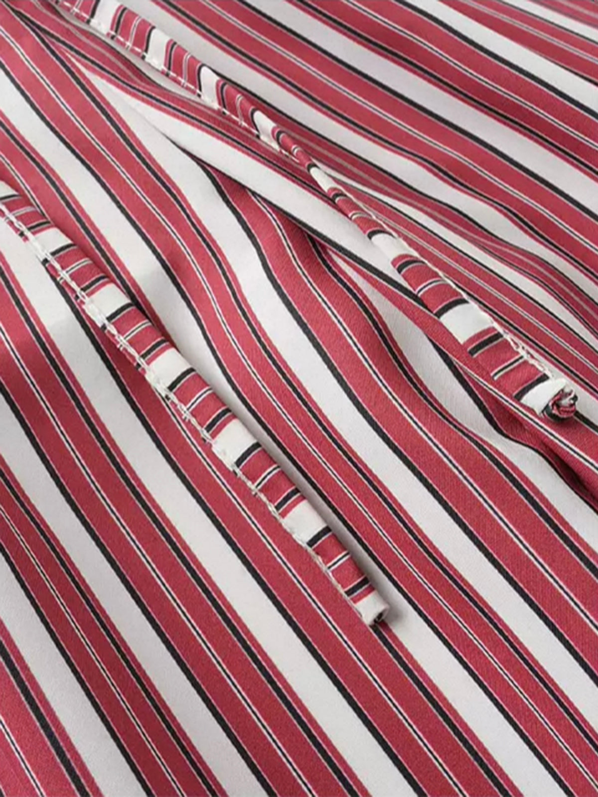 Brick Lane Vertical Stripe Wide Leg Lounge Pants - Red