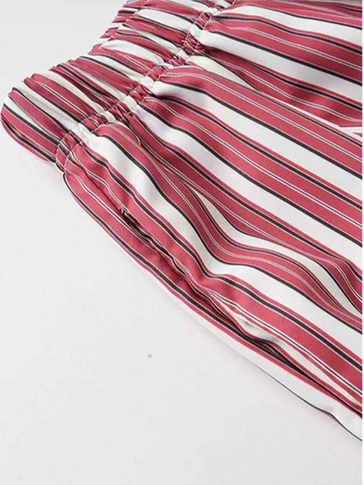 Brick Lane Vertical Stripe Wide Leg Lounge Pants - Red