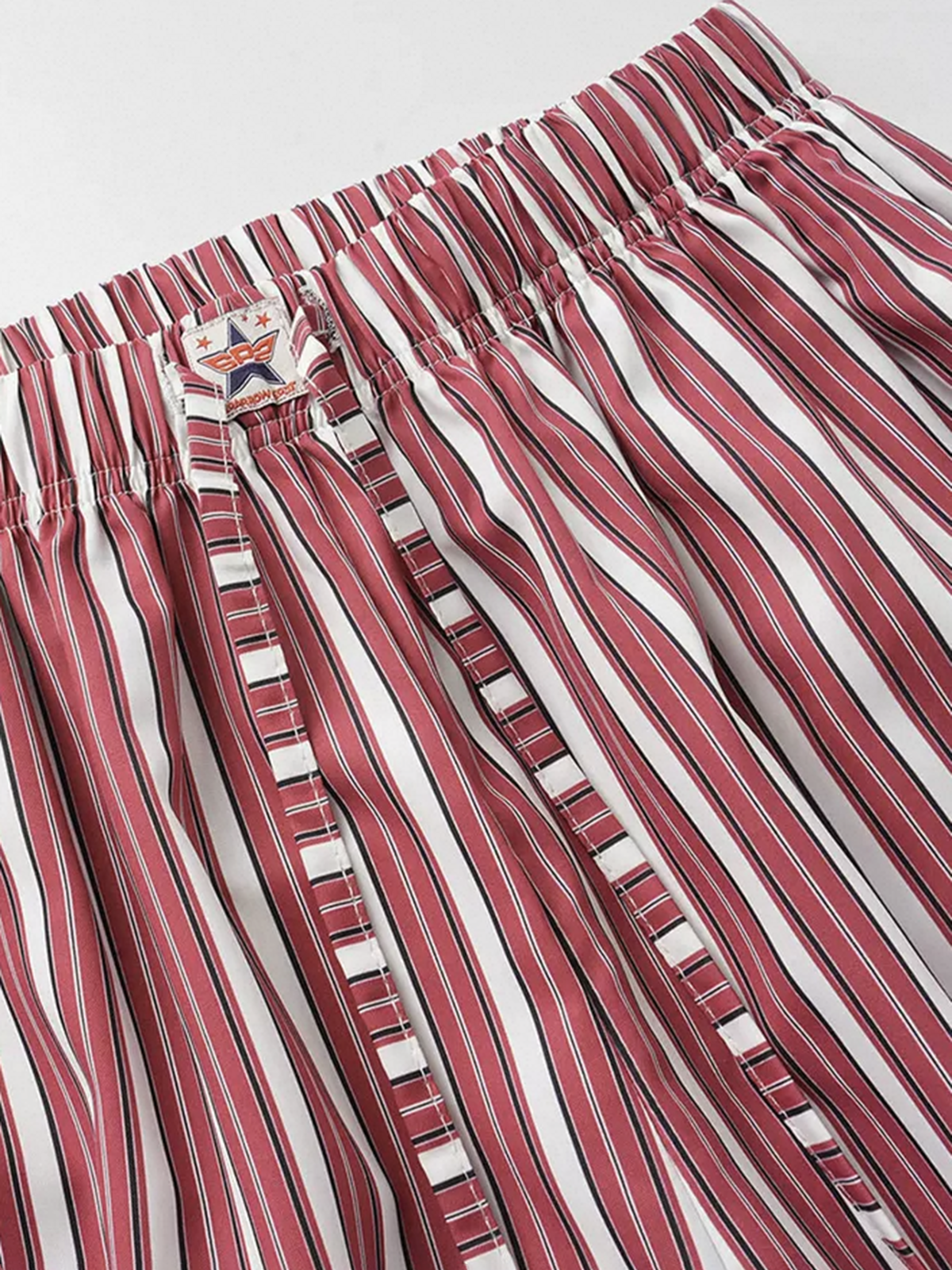 Brick Lane Vertical Stripe Wide Leg Lounge Pants - Red
