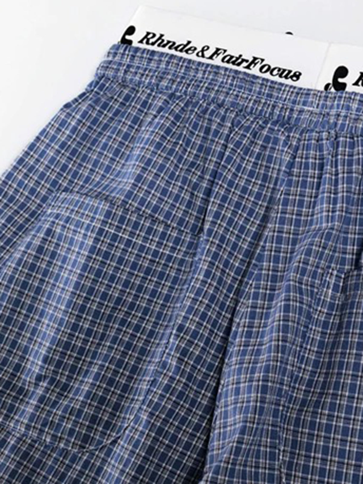 Brick Lane Fold-Over Waistband Pinstripe Pants - Blue