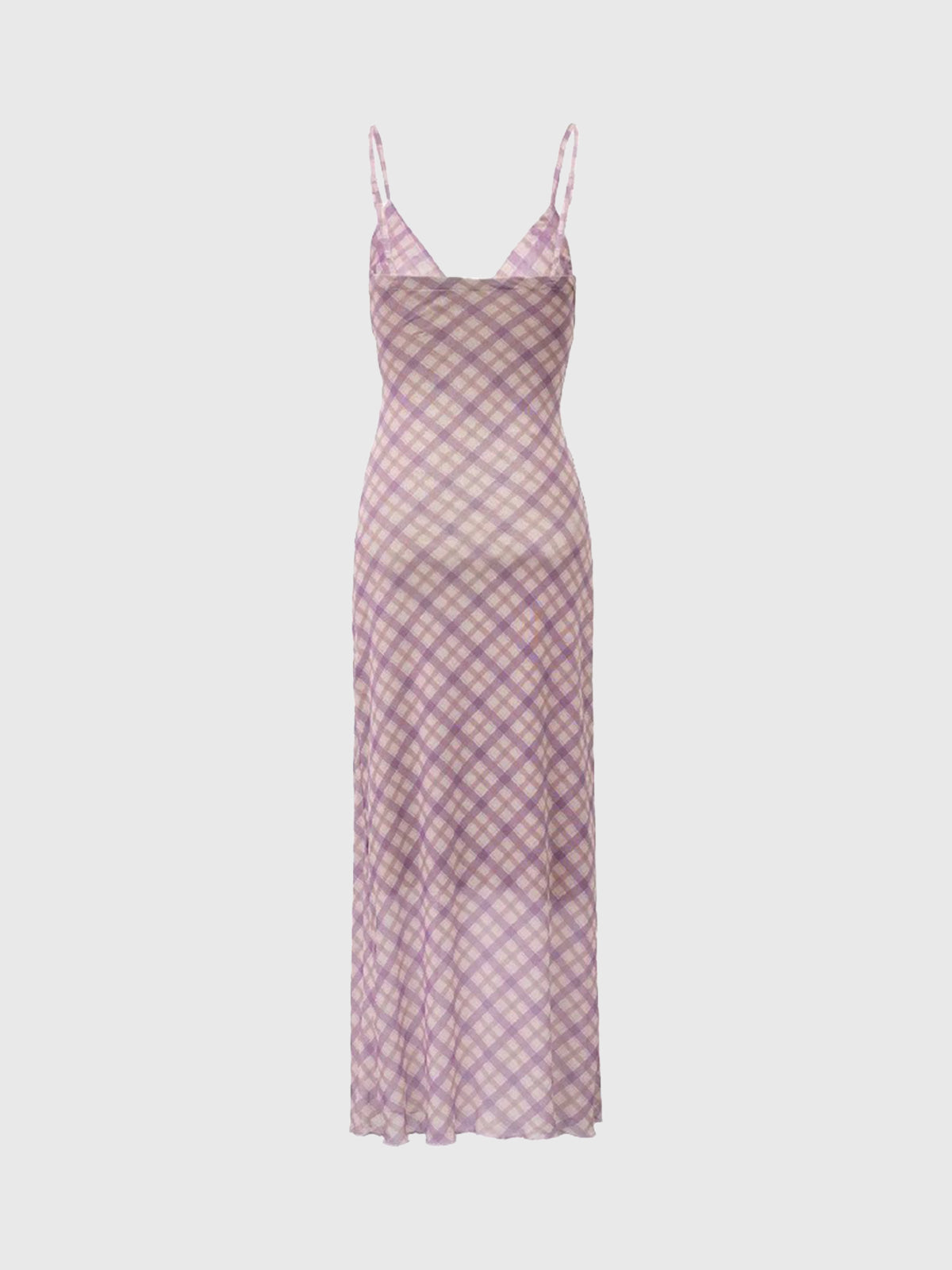Dolled Office Argyle Plaid Lace Trim Cami Dress - Pink