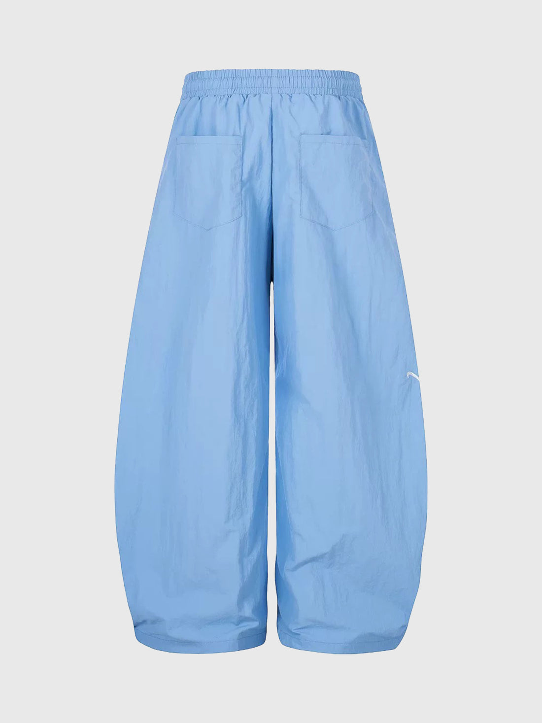 Brick Lane Curved Cut Lace Bow Wide Leg Pants - Blue