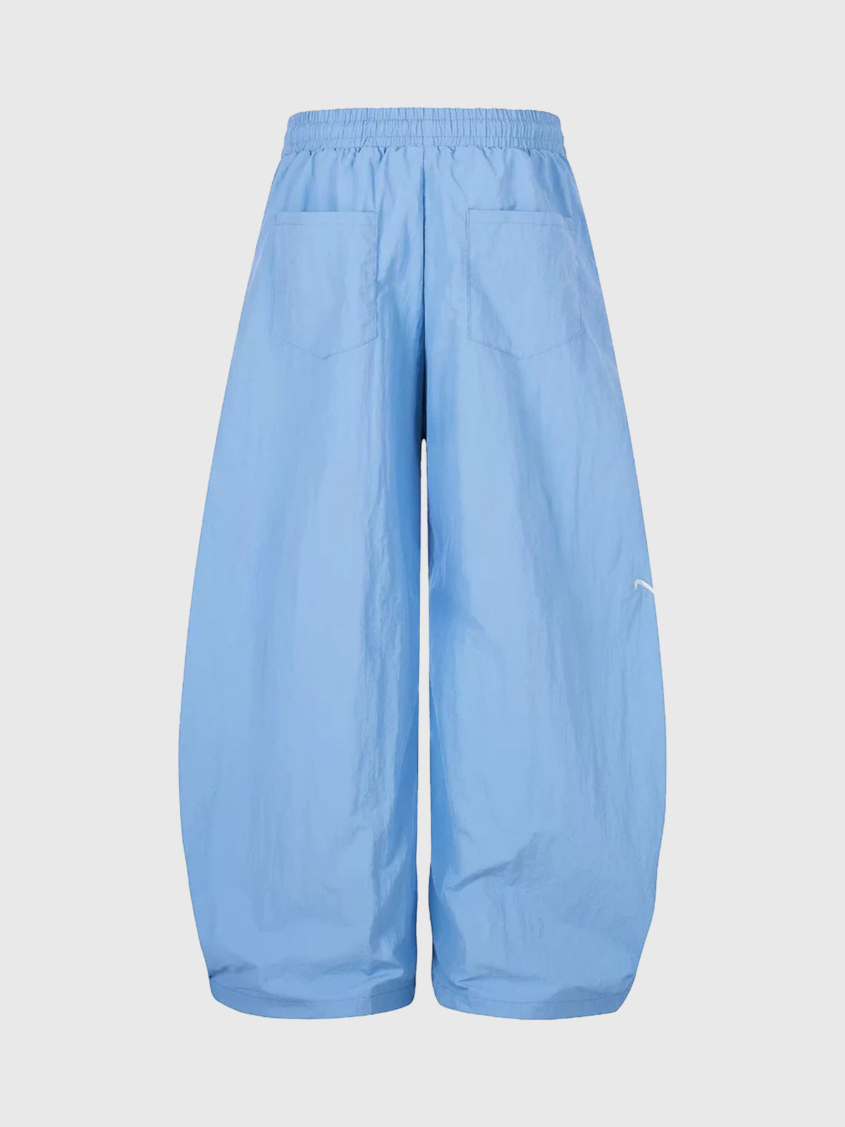 Brick Lane Curved Cut Lace Bow Wide Leg Pants - Blue