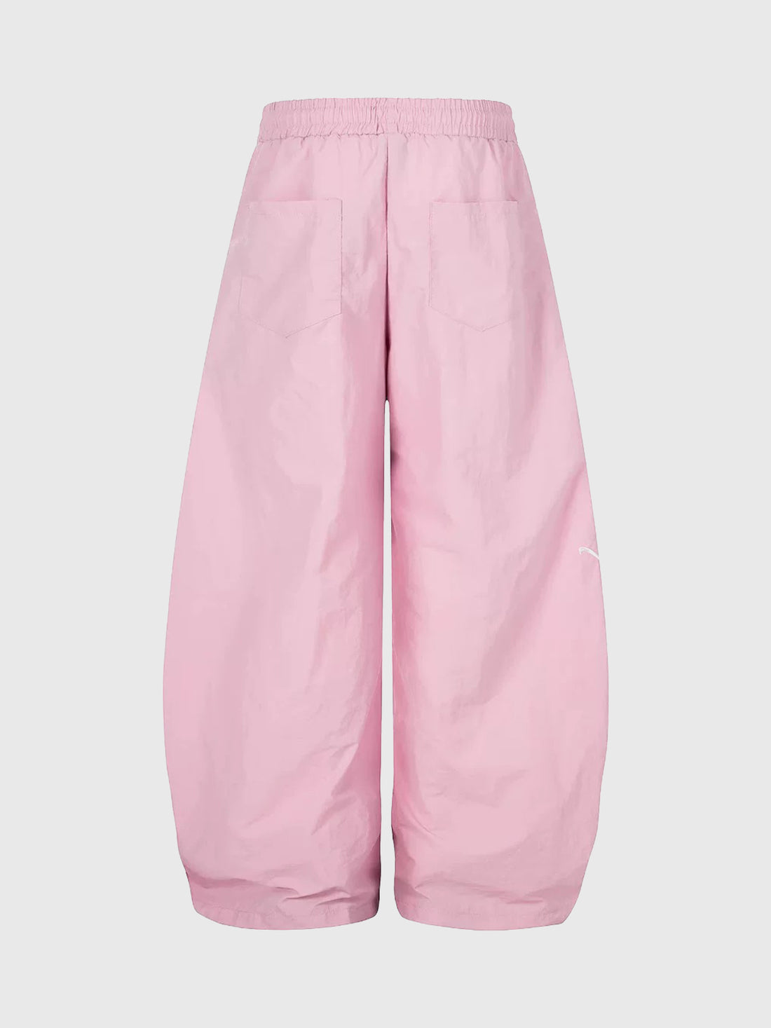 Brick Lane Curved Cut Lace Bow Wide Leg Pants - Pink