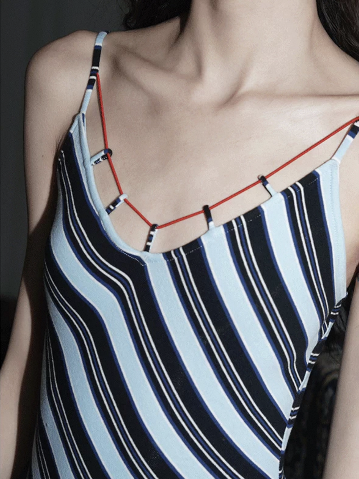 Brick Lane Skimming Stripe Patchwork Maxi Dress - Coffee