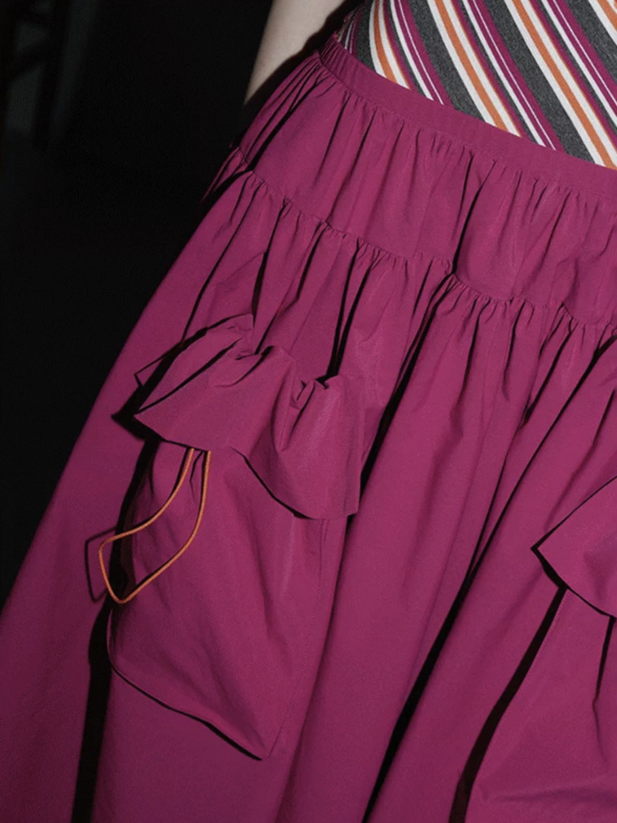 Brick Lane Skimming Stripe Patchwork Maxi Dress - Fuchsia