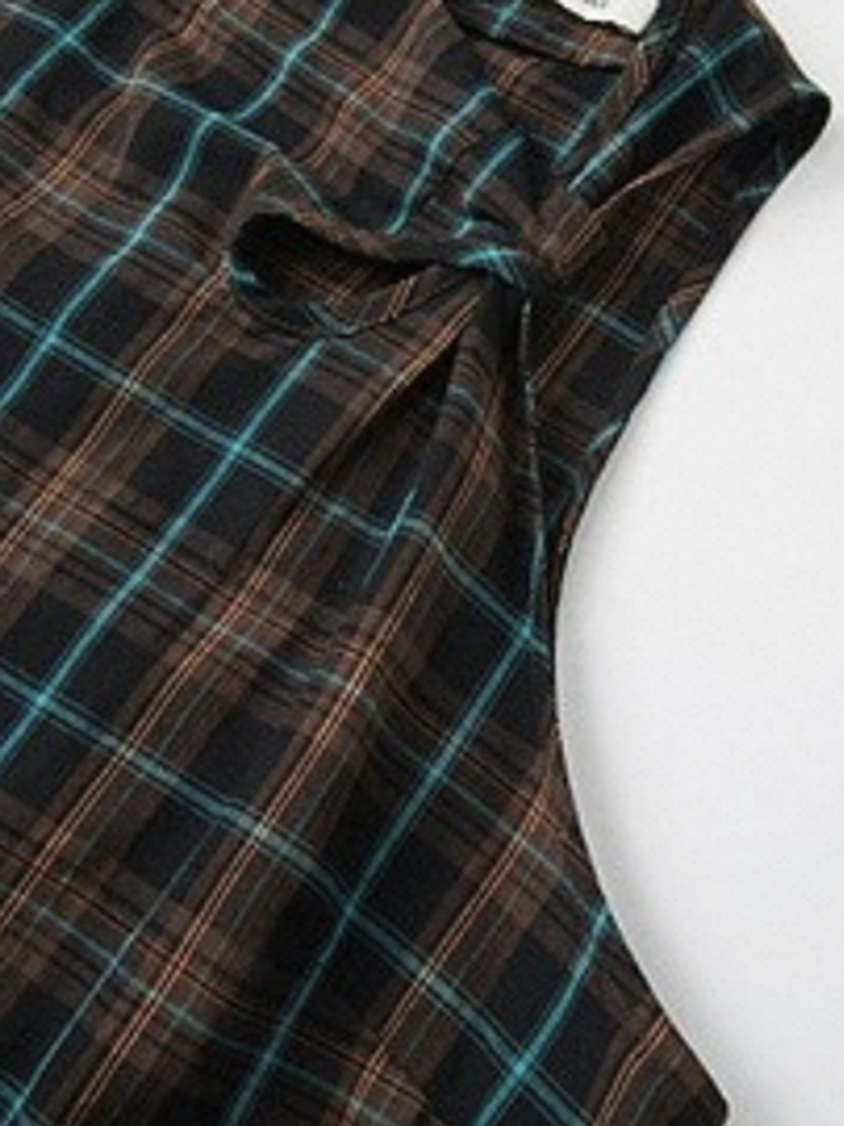 Dolled Office Cut-out Check Sleeveless Vest - Plaid