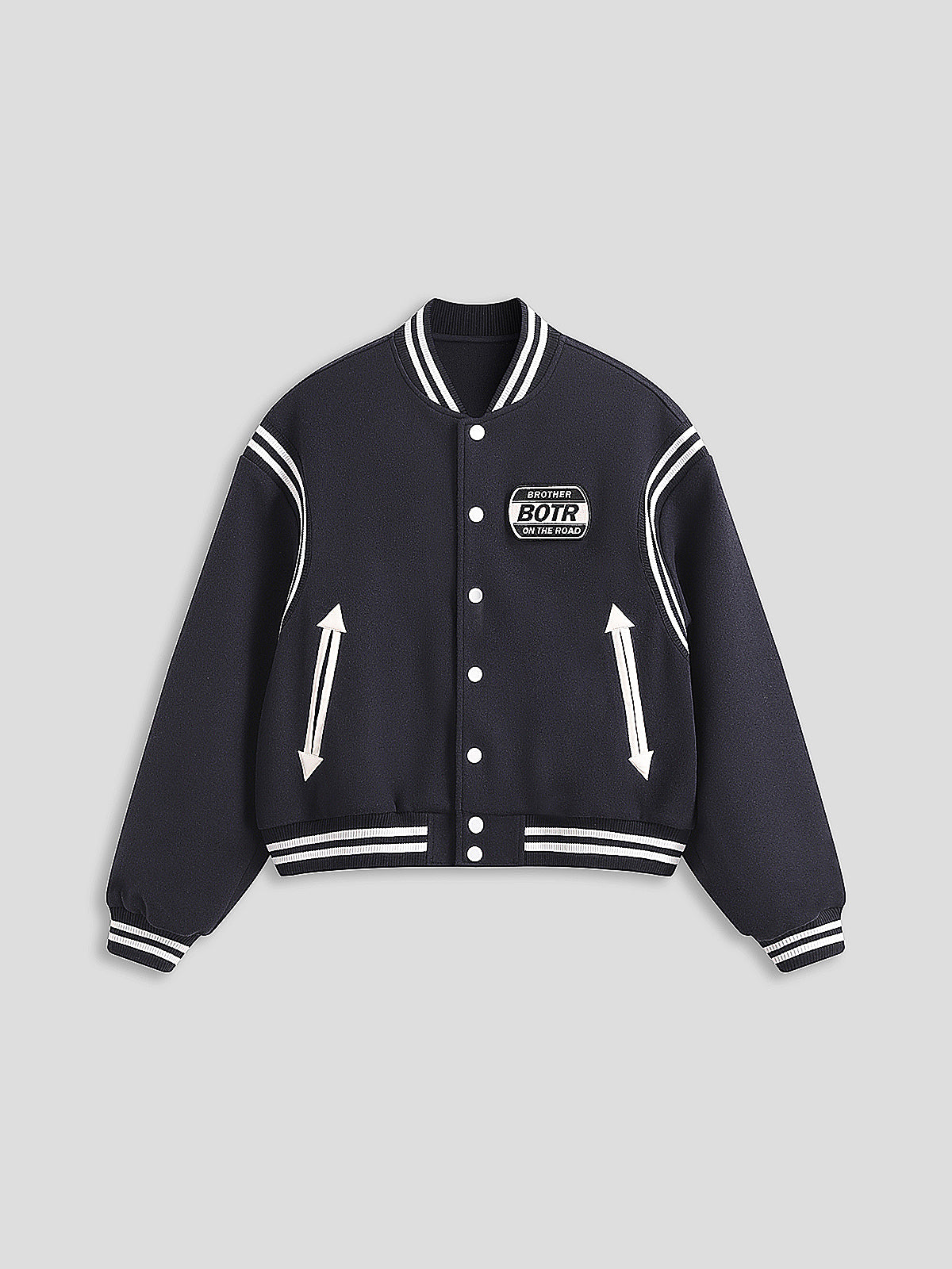Subtle Squad Varsity Jacket - Deep Navy