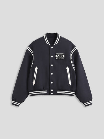 Subtle Squad Varsity Jacket - Deep Navy