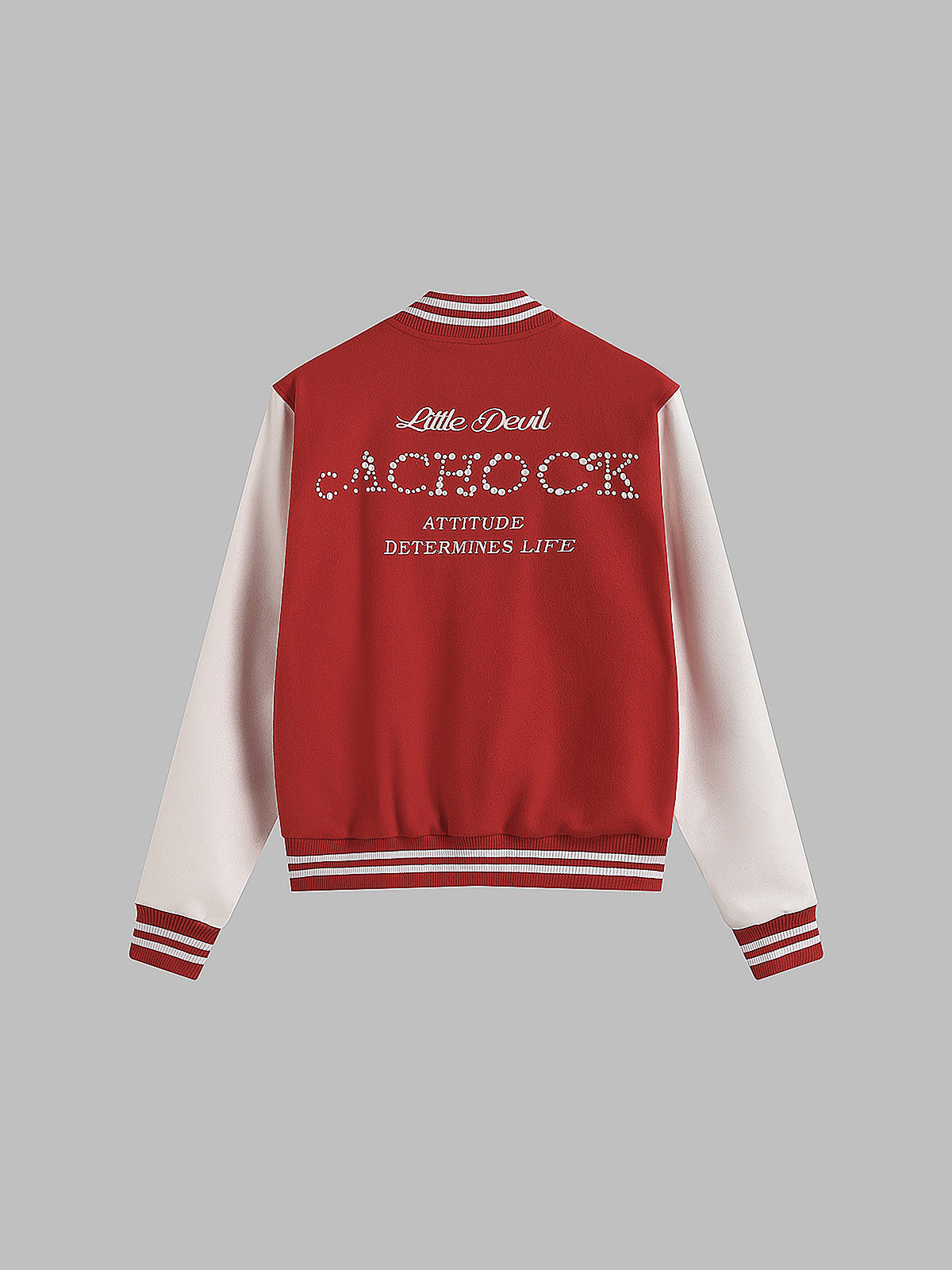 Thrifted Sunwashed Varsity Jacket - Cherry Soda