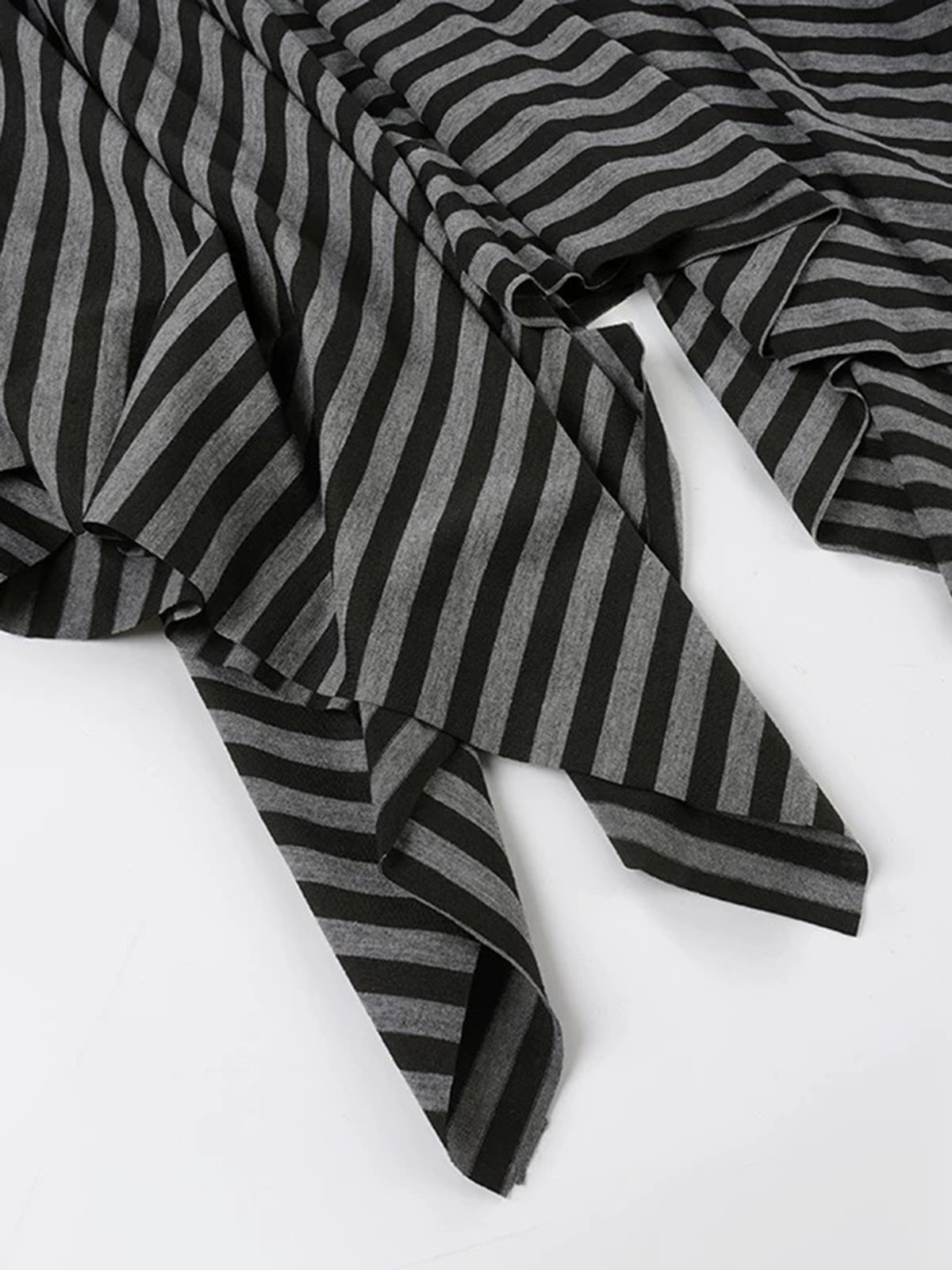 Brick Lane Asymmetric Stripe Hanky Hem Maxi Skirt - Mono