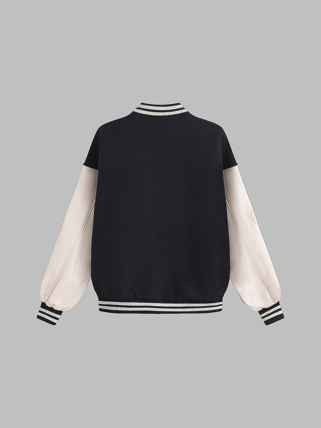 Iconic Contrast Varsity Jacket - Navy White