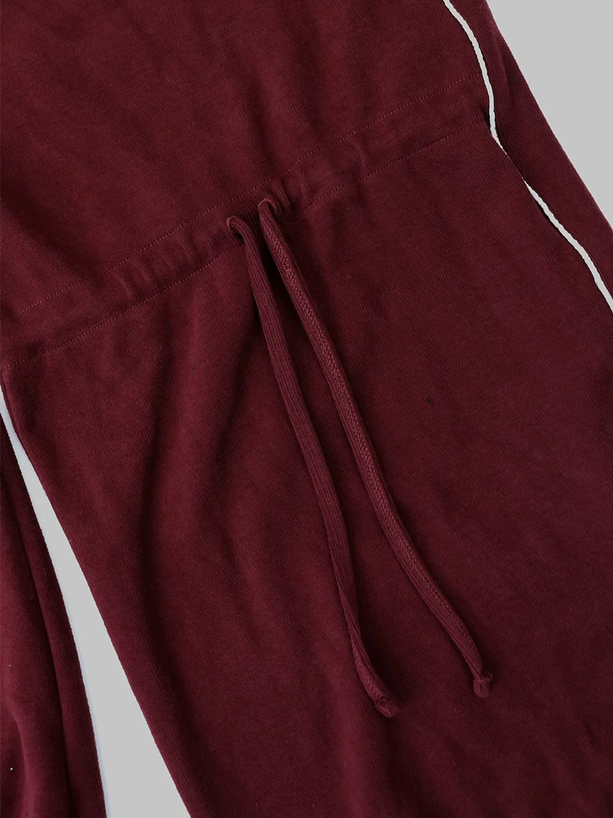 Co-ed Dorm Baggy Embroidered Stripe Sweatpants - Burgundy