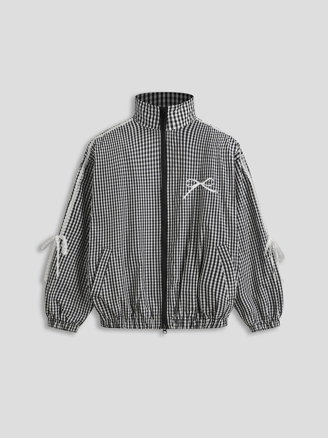 Lace-Fringed Zip Jacket - Checkmate