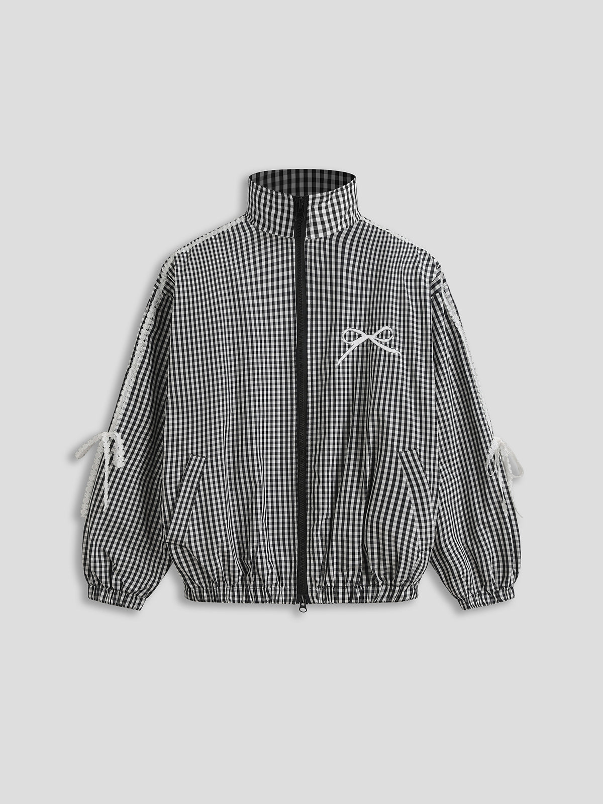 Lace-Fringed Zip Jacket - Checkmate