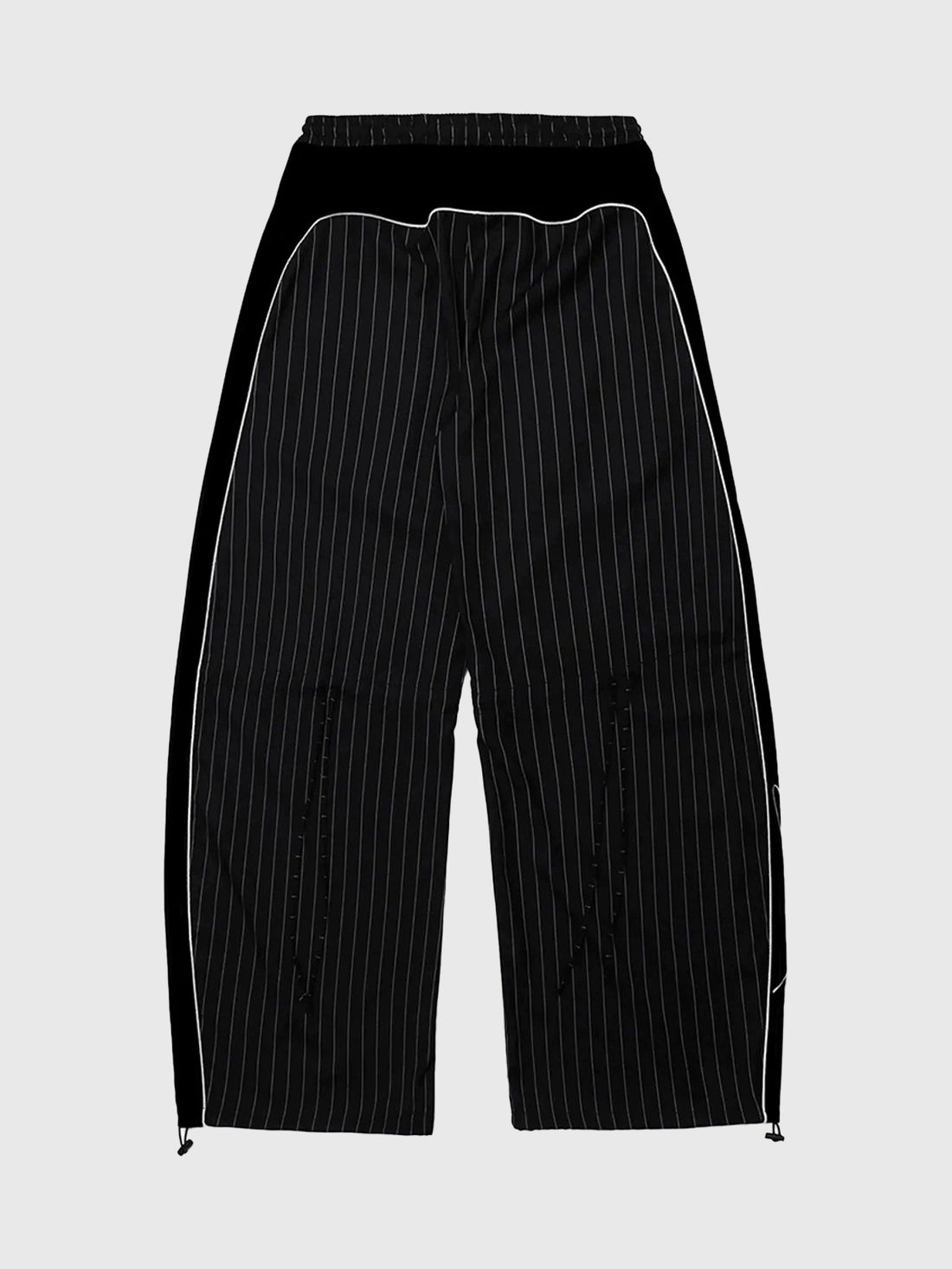 Co-ed Dorm Baggy Embroidered Stripe Shorts - Black