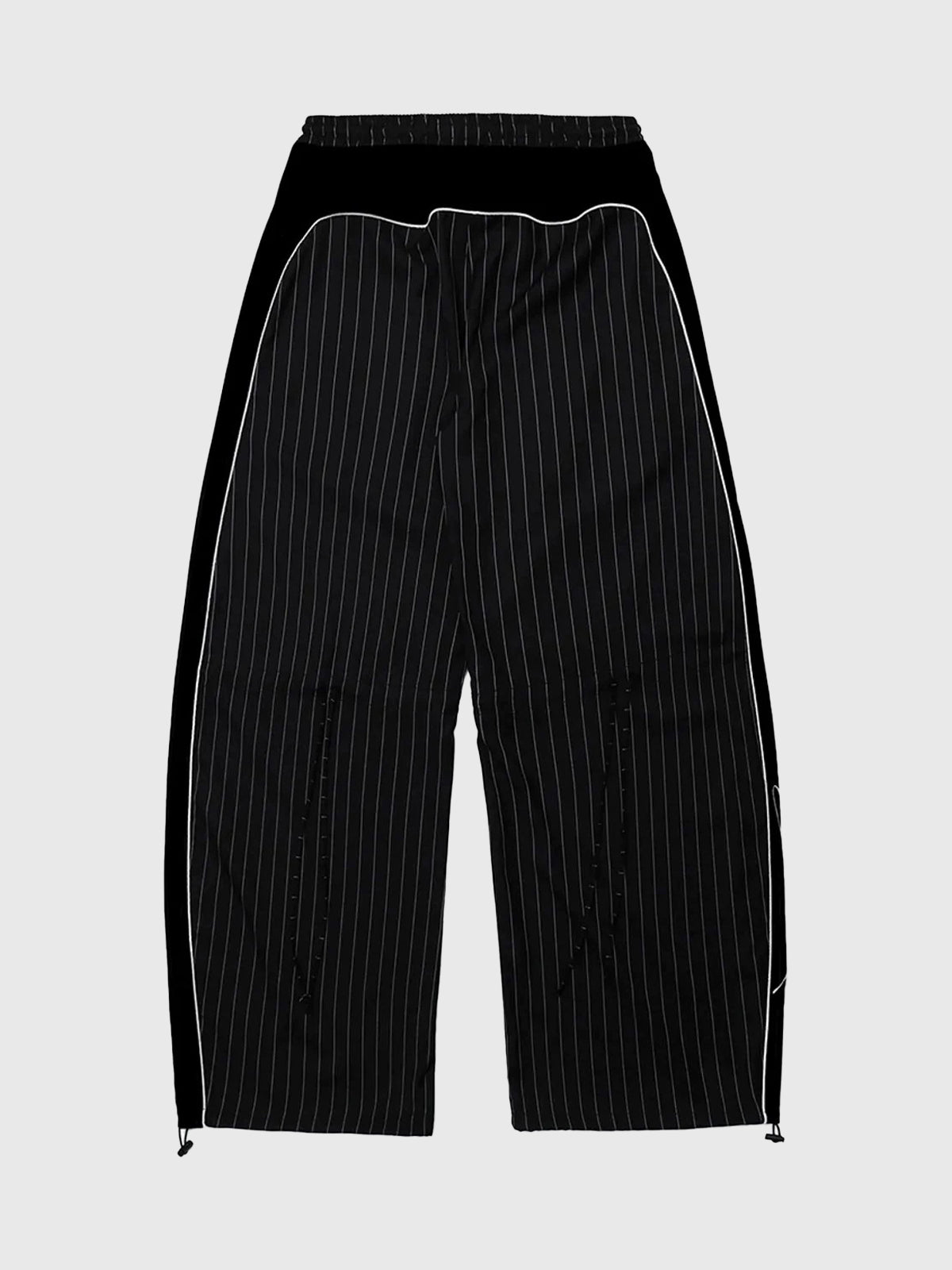 Co-ed Dorm Baggy Embroidered Stripe Shorts - Black