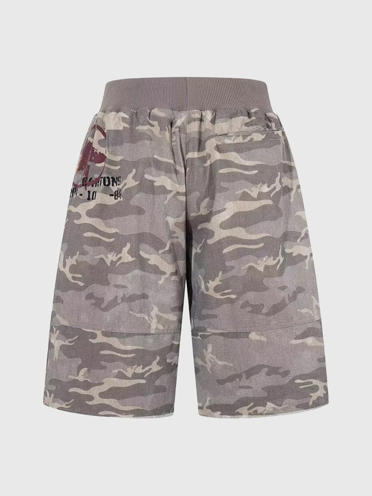 Co-ed Dorm Wide-leg Camouflage Cargo Culottes - Camo