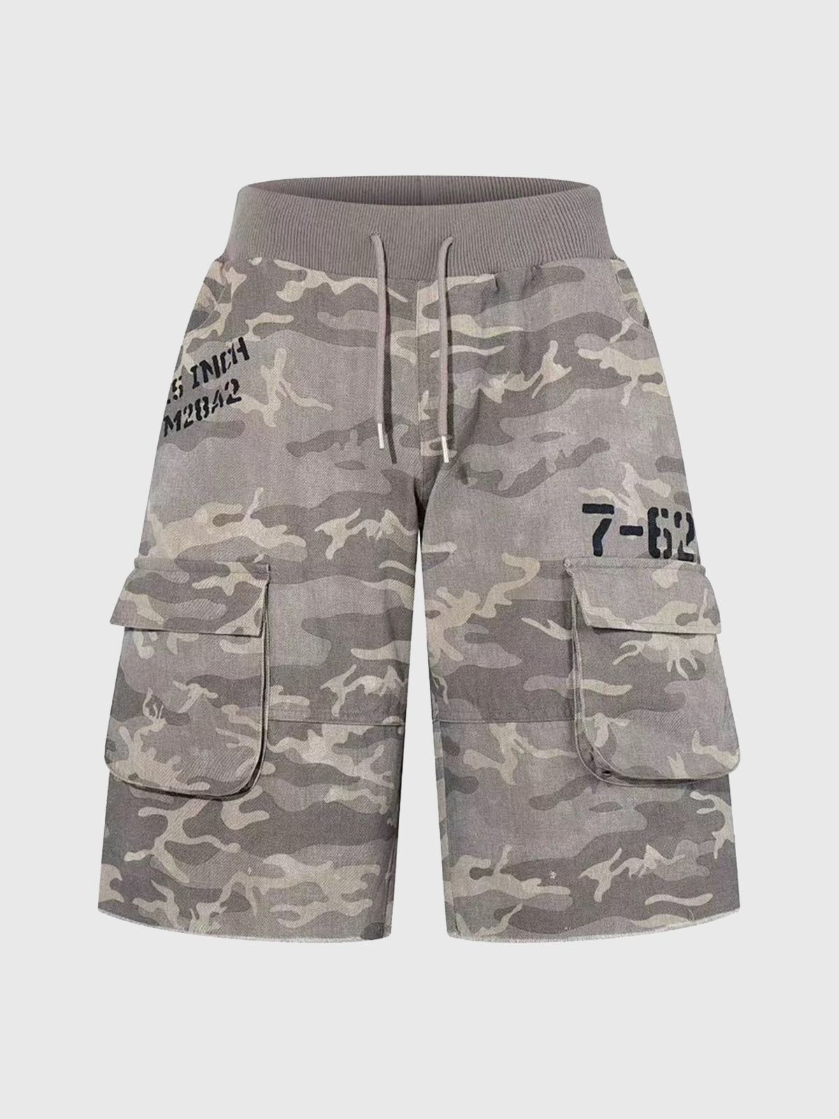 Co-ed Dorm Wide-leg Camouflage Cargo Culottes - Camo