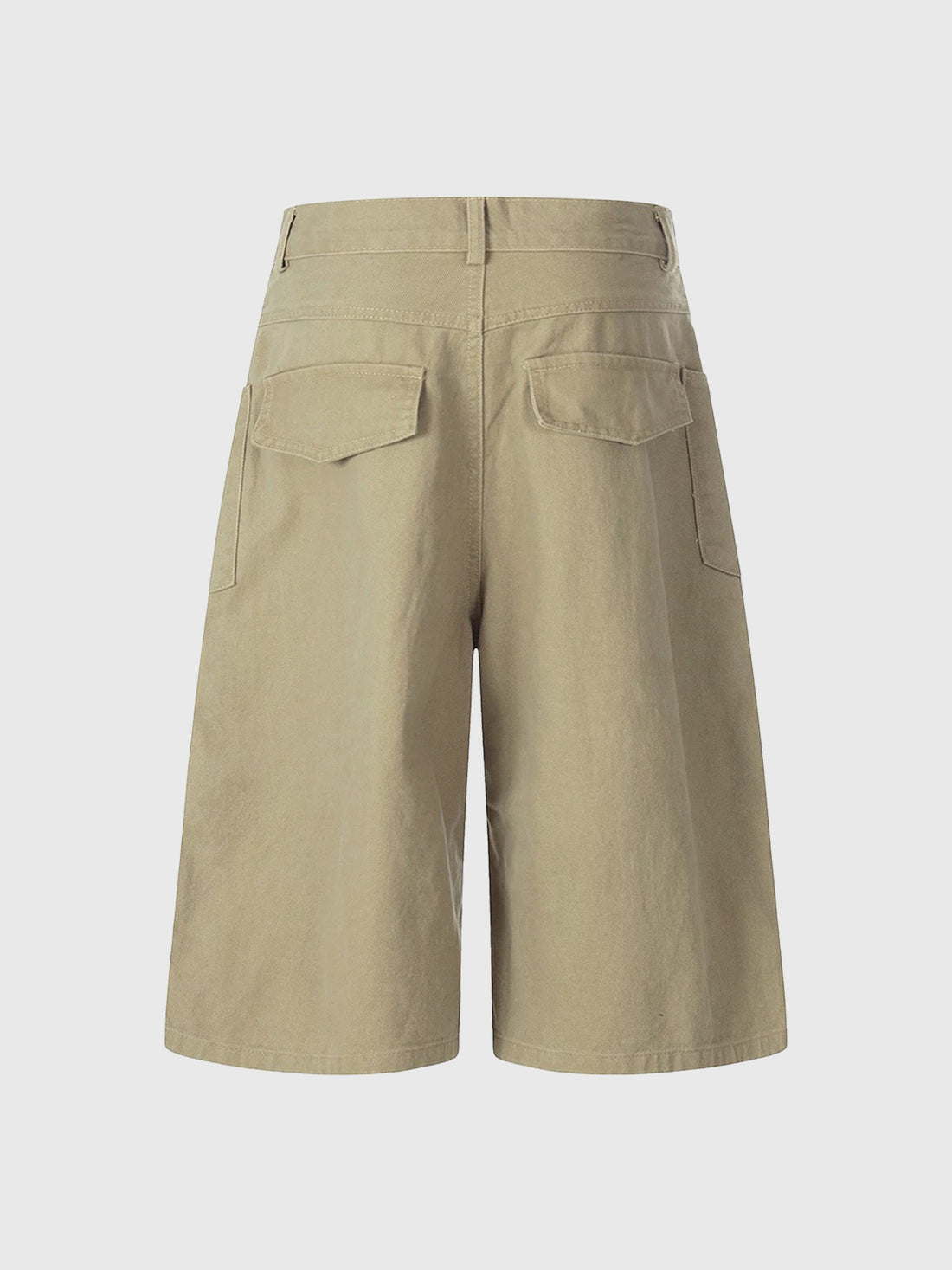 Co-ed Dorm Straight Letter Print Casual Shorts - Khaki