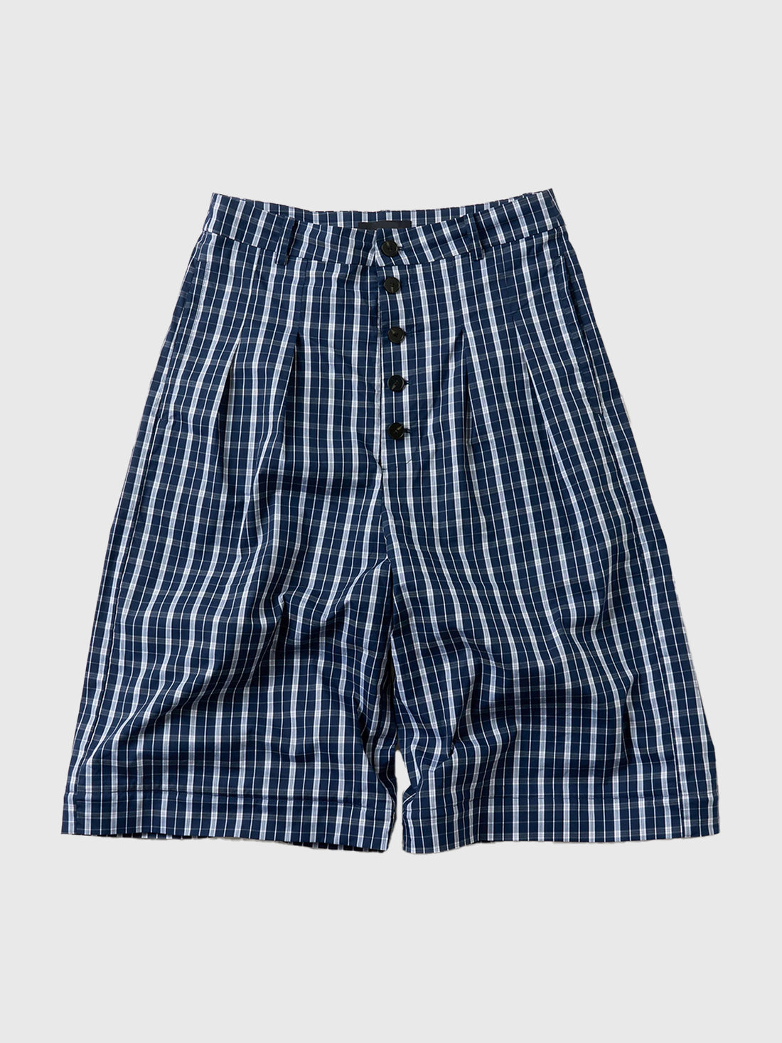 Co-ed Dorm Wide-leg Check Plaid Pants - Navy