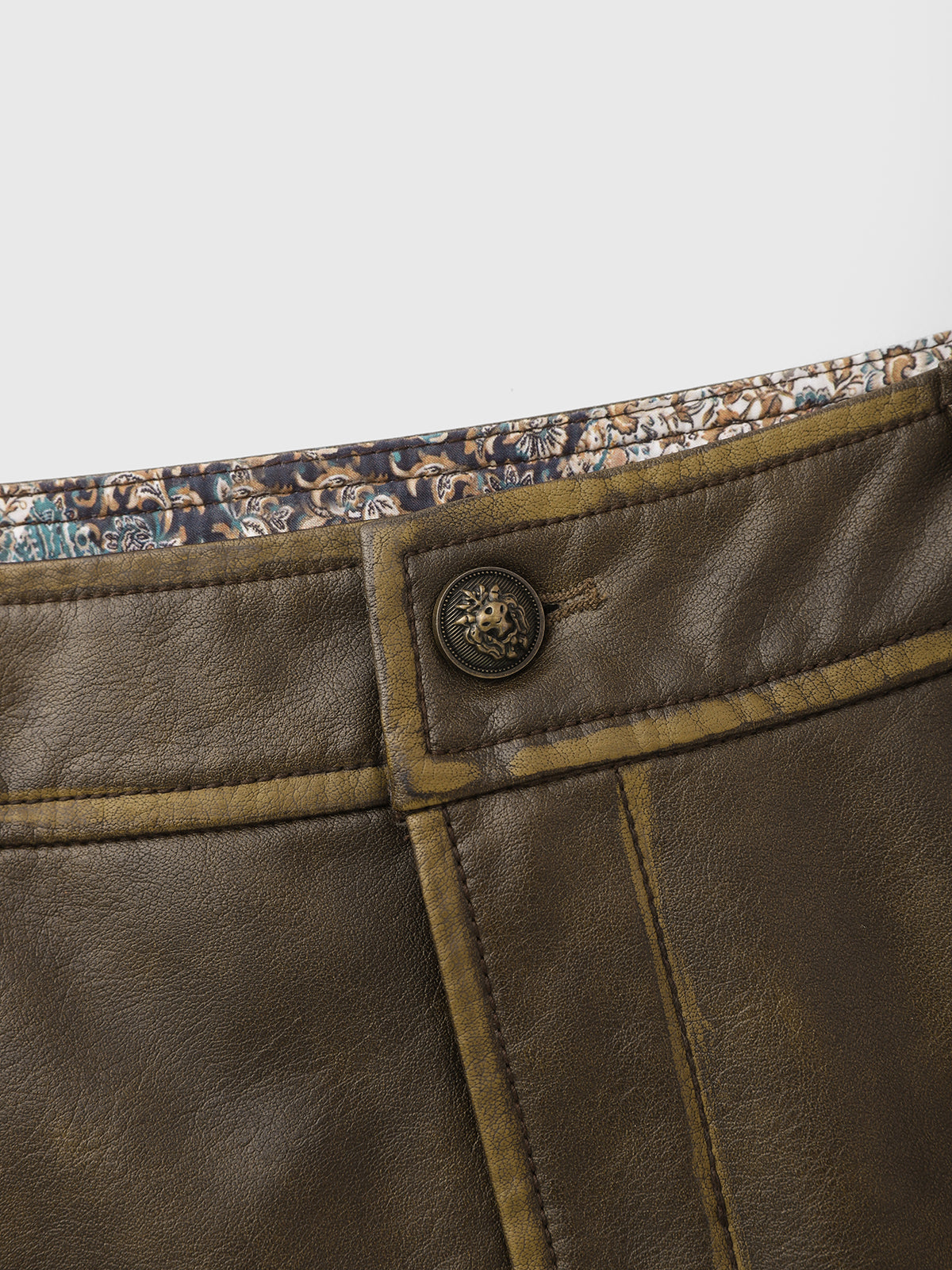 Sheer Authority Leather Mini Skirt – Dark Brown