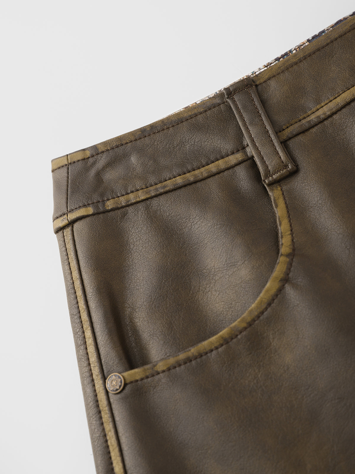 Sheer Authority Leather Mini Skirt – Dark Brown