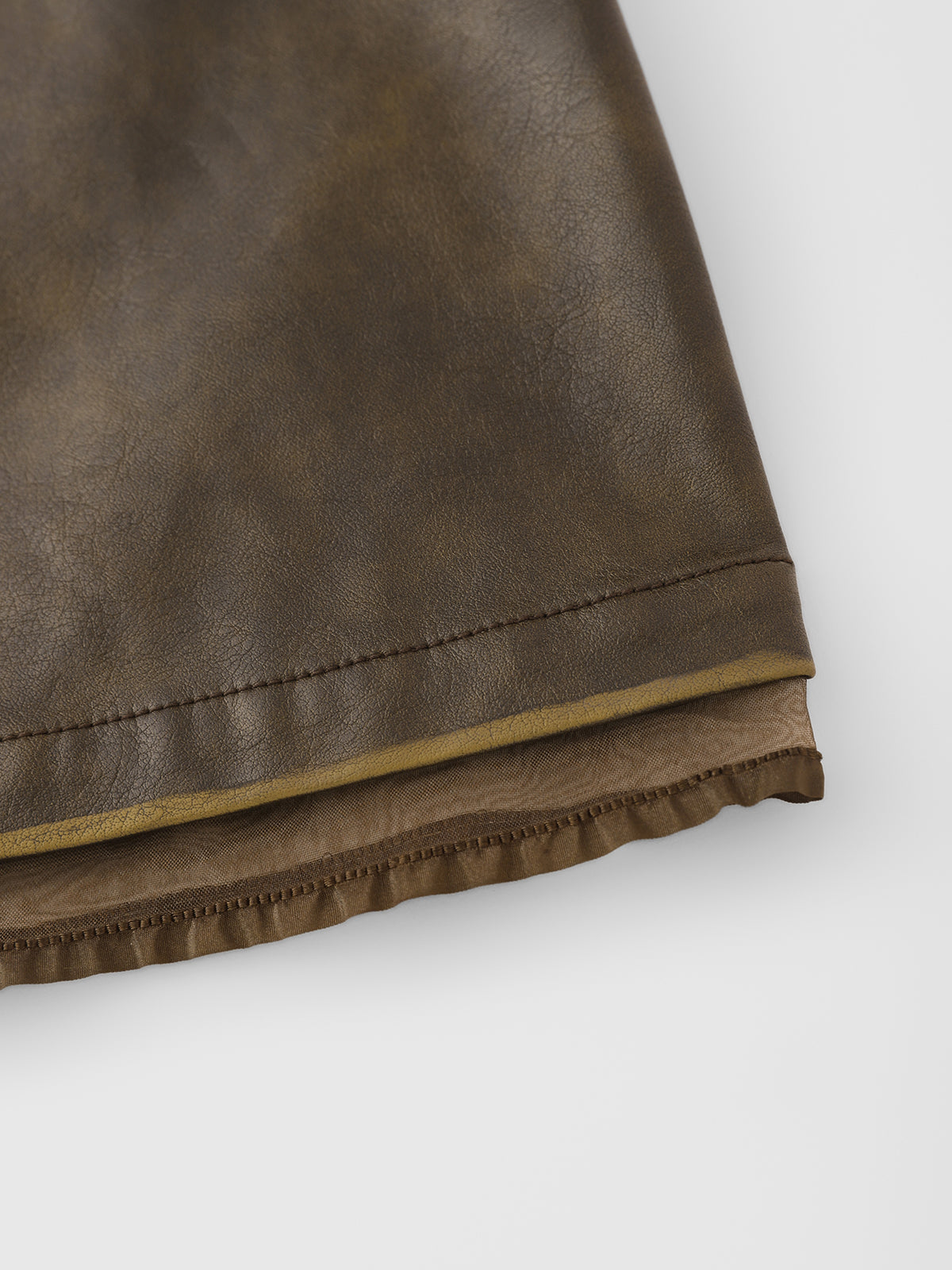 Sheer Authority Leather Mini Skirt – Dark Brown