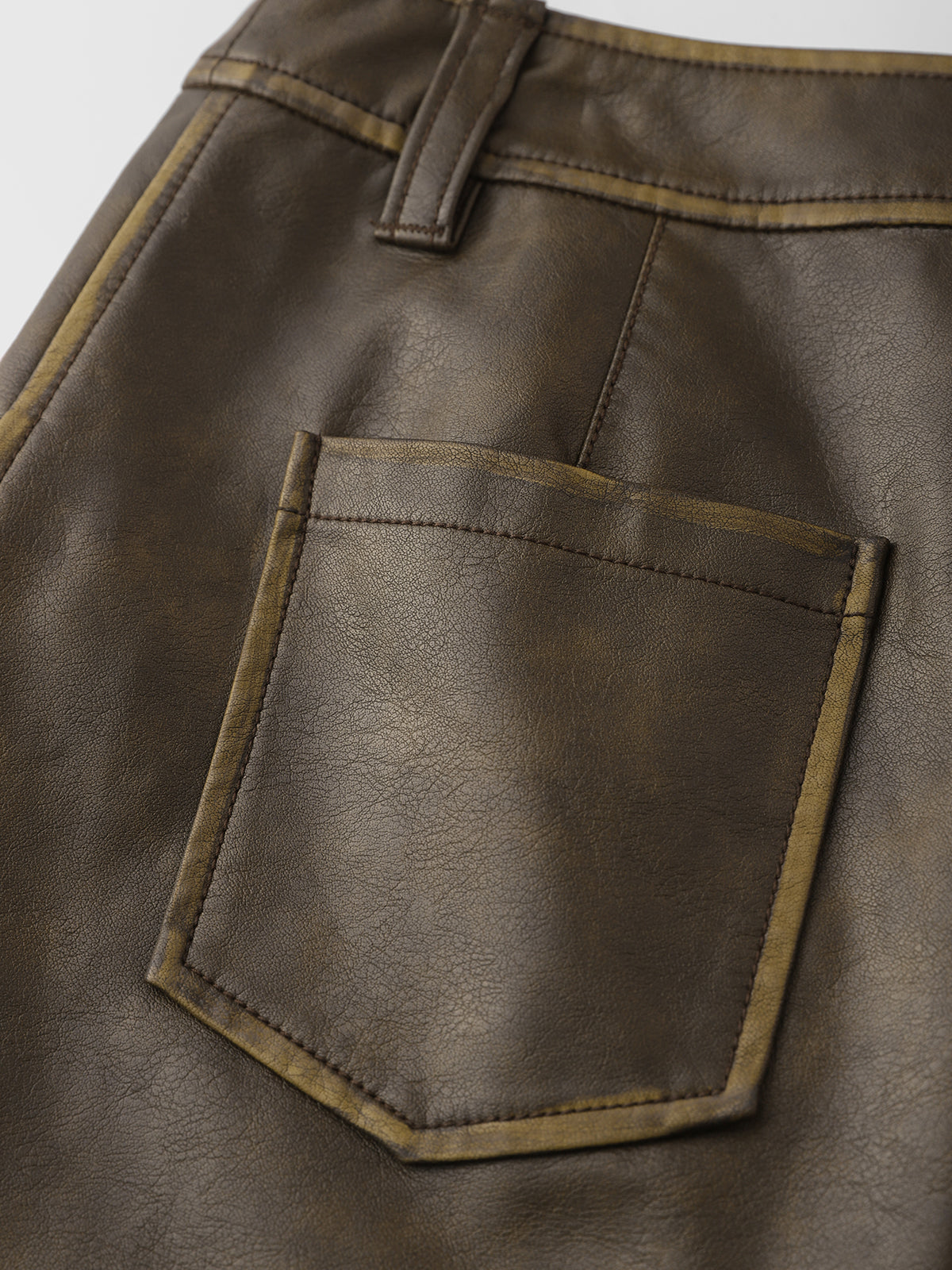 Sheer Authority Leather Mini Skirt – Dark Brown