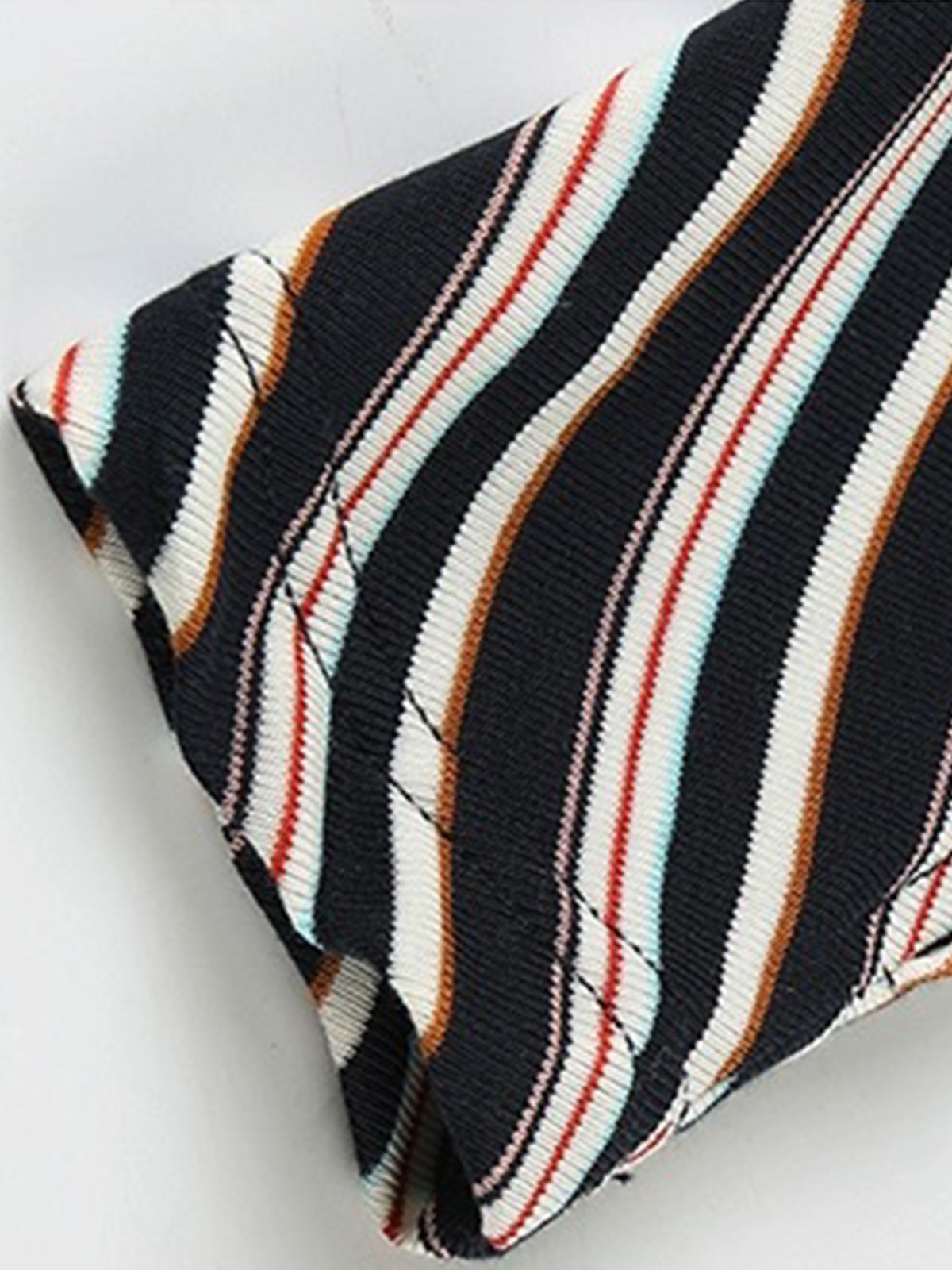 Brick Lane Skimming Stripe Cut Out Long Sleeve - Black