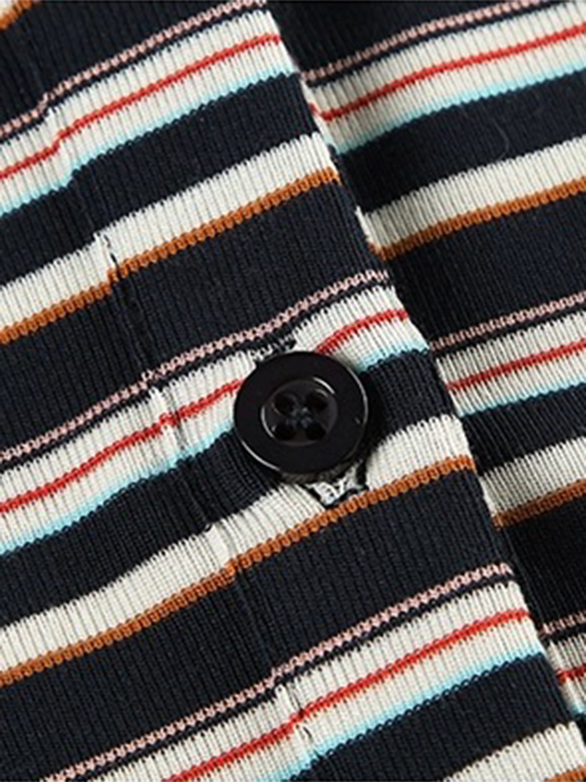 Brick Lane Skimming Stripe Cut Out Long Sleeve - Black