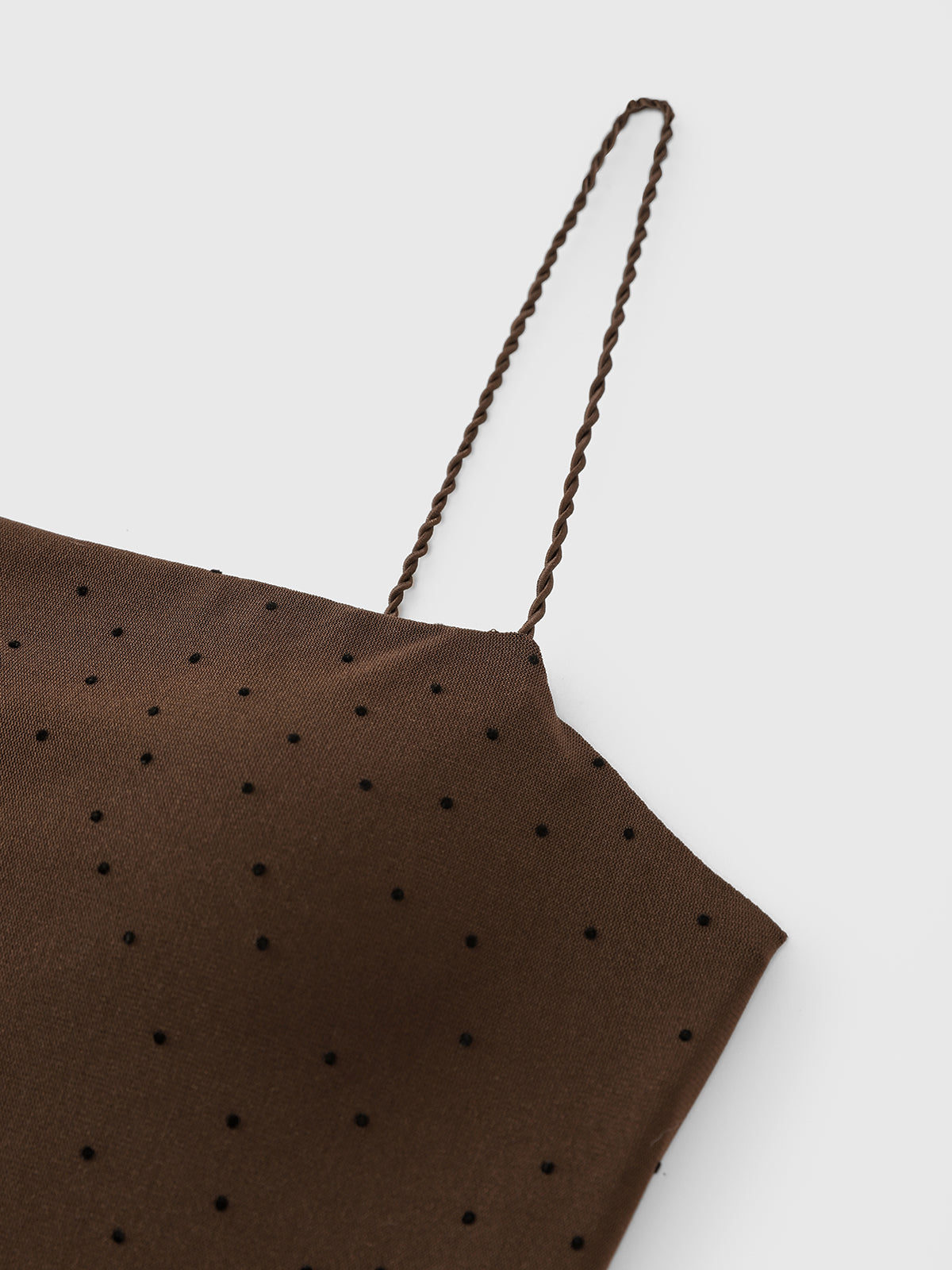 Spotted Cocoa Mesh Cami – Chocolate Brown