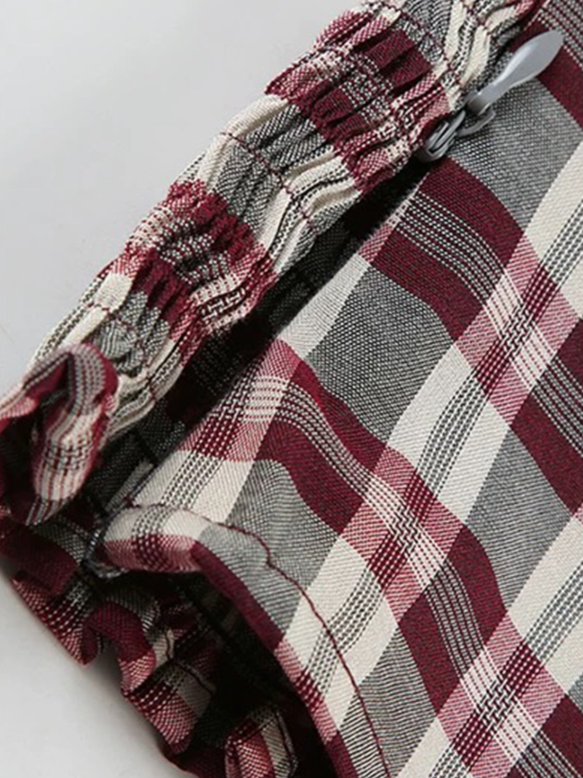 Brick Lane Check Plaid Off-Shoulder Halter Top - Brown