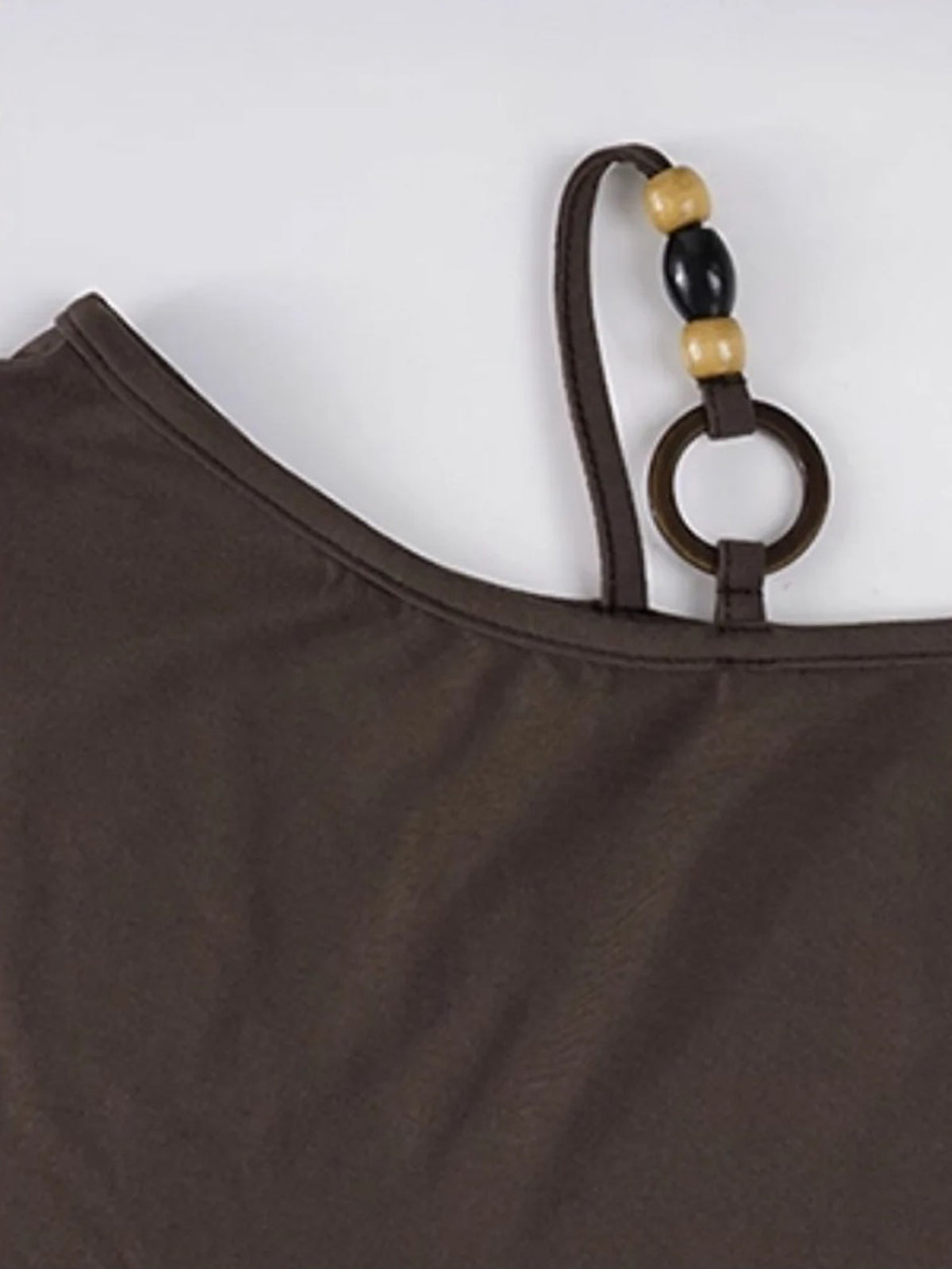 Brick Lane Asymmetric One Shoulder Long Sleeve - Coffee