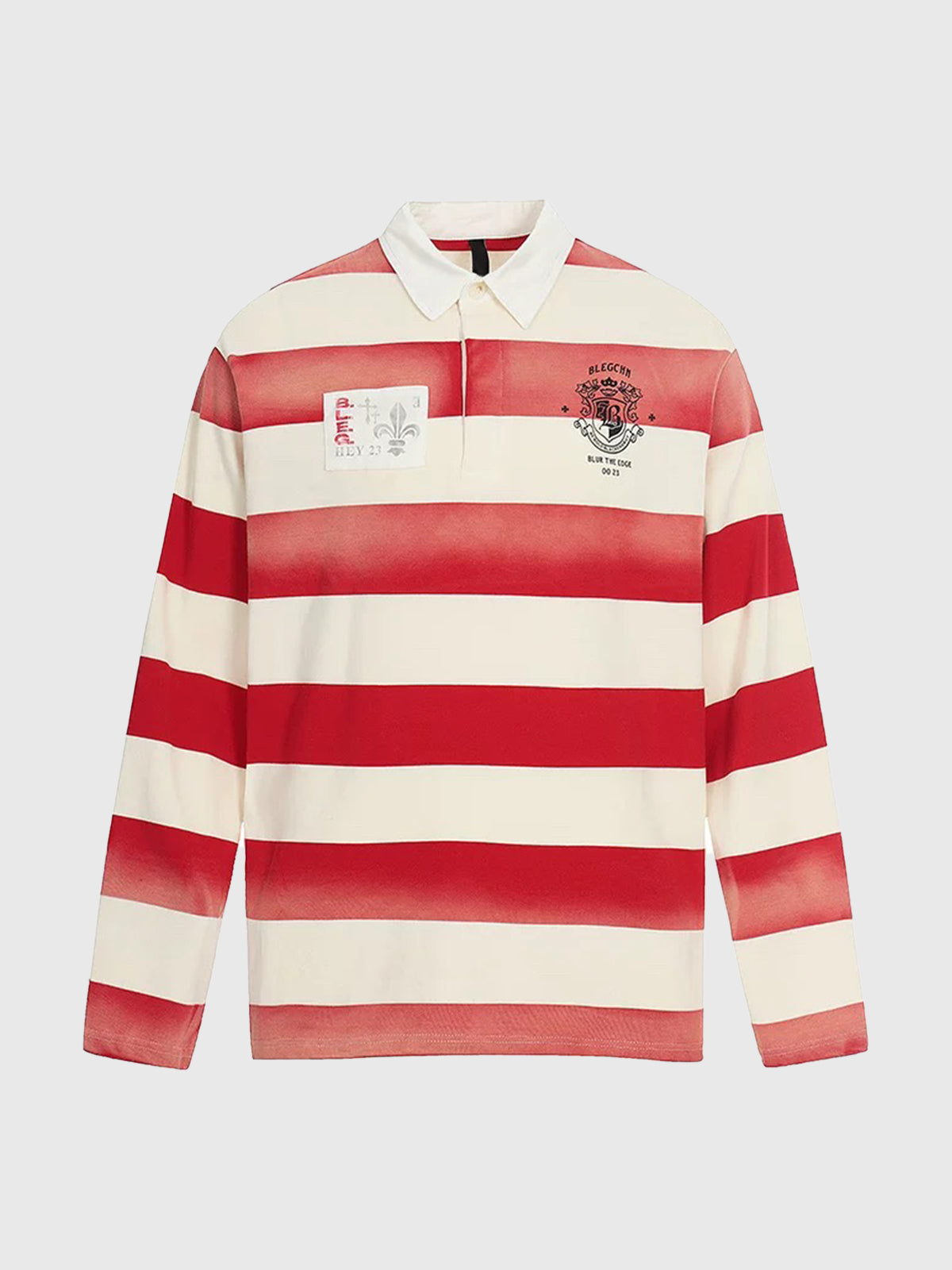 Co-ed Dorm Baggy Stripe Graphic Ruger Polo - Red