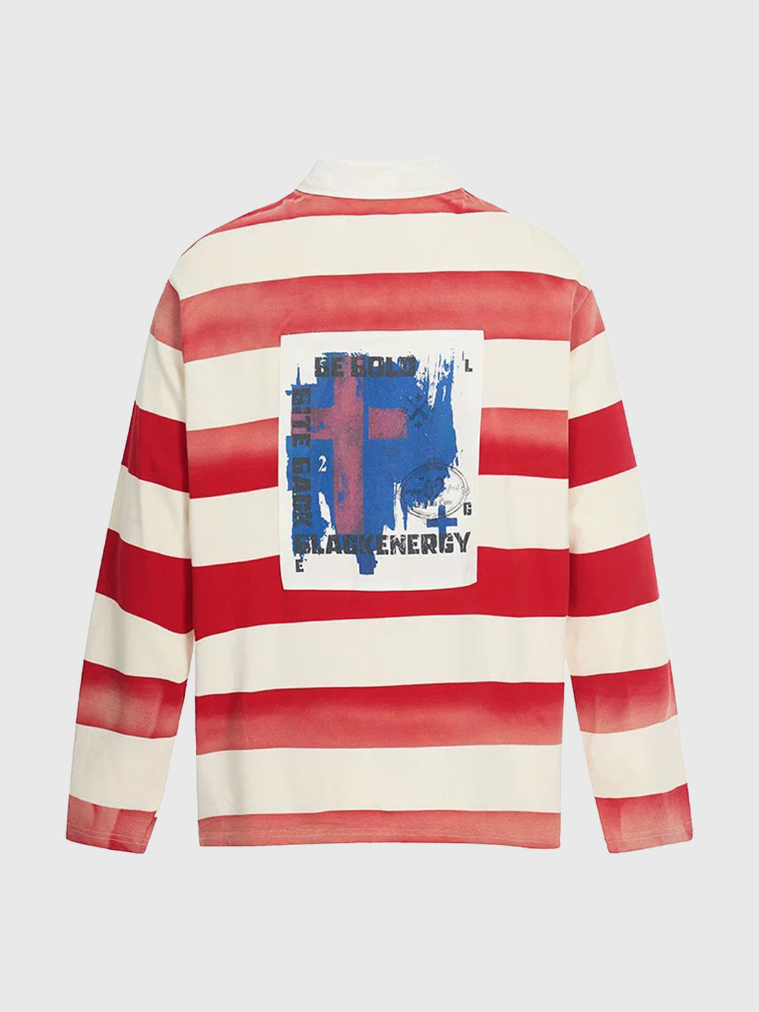 Co-ed Dorm Baggy Stripe Graphic Ruger Polo - Red