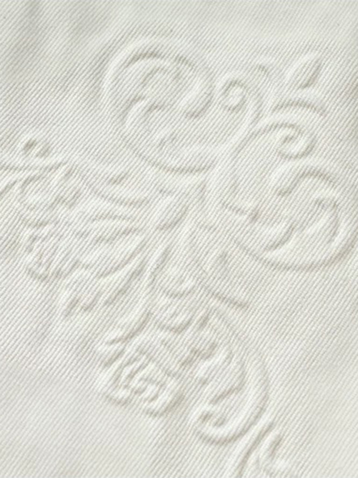 Co-ed Dorm Straight Embroidered Patchwork Pants - White