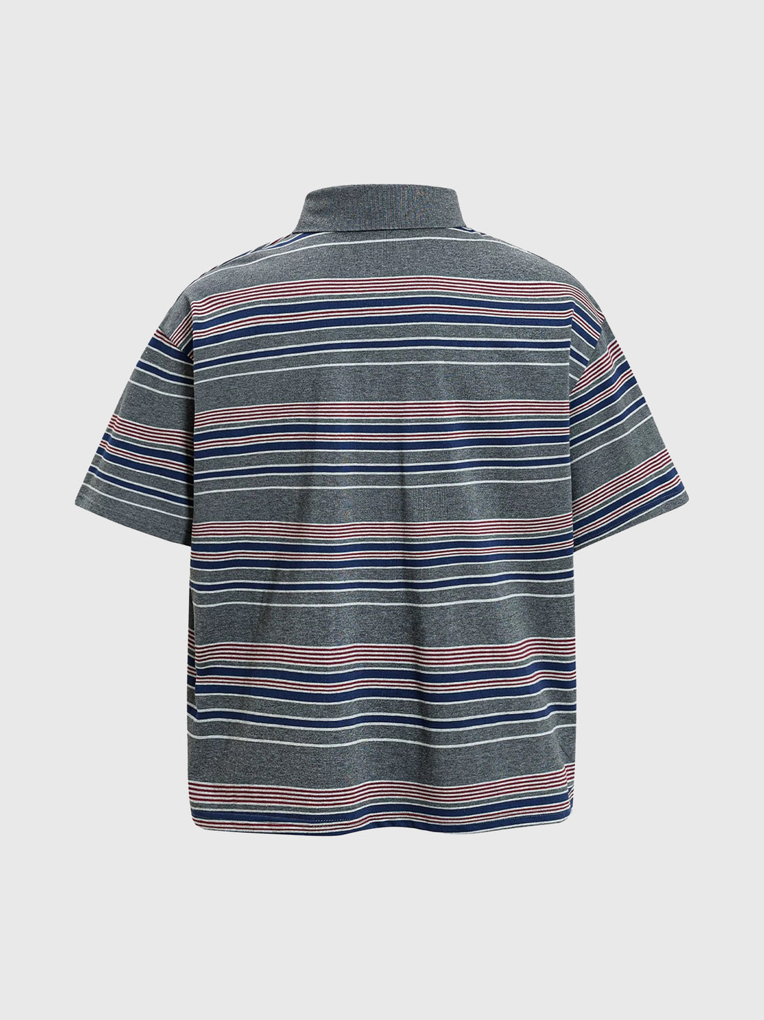 Co-ed Dorm Baggy Stripe Graphic Print Polo - Multi