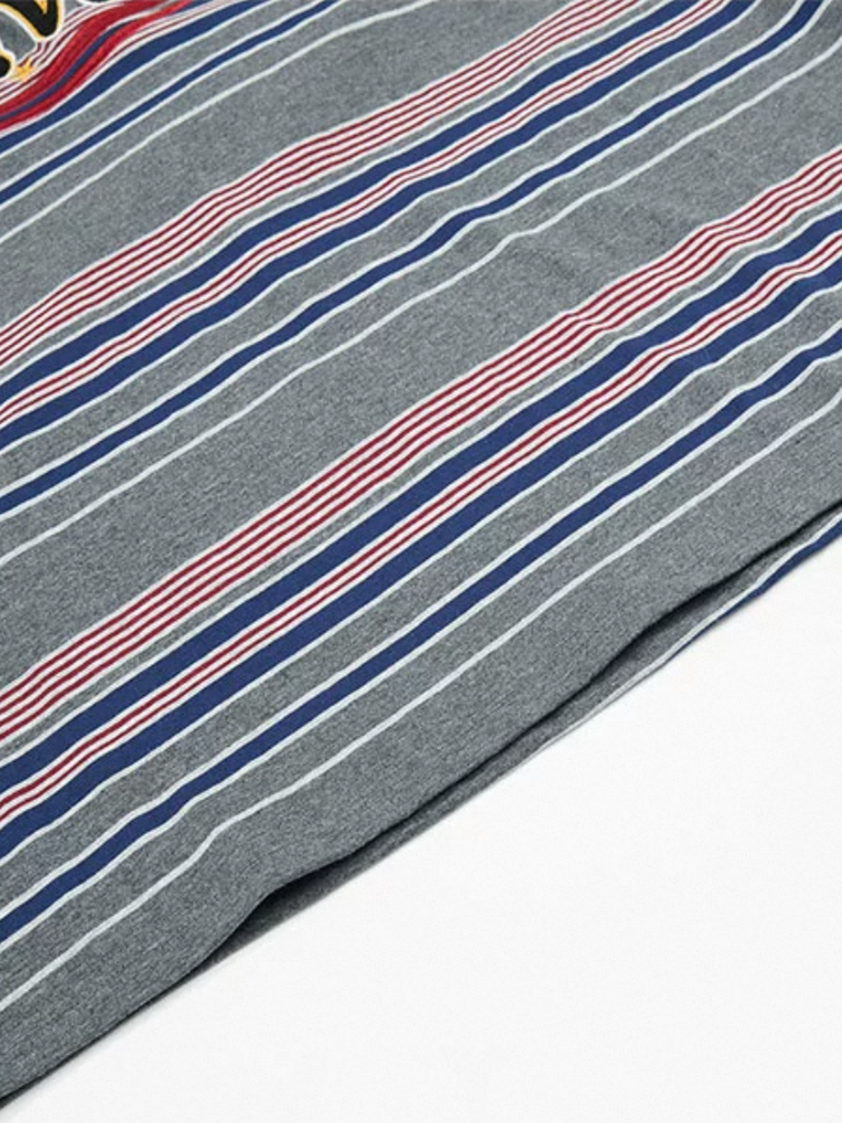 Co-ed Dorm Baggy Stripe Graphic Print Polo - Multi