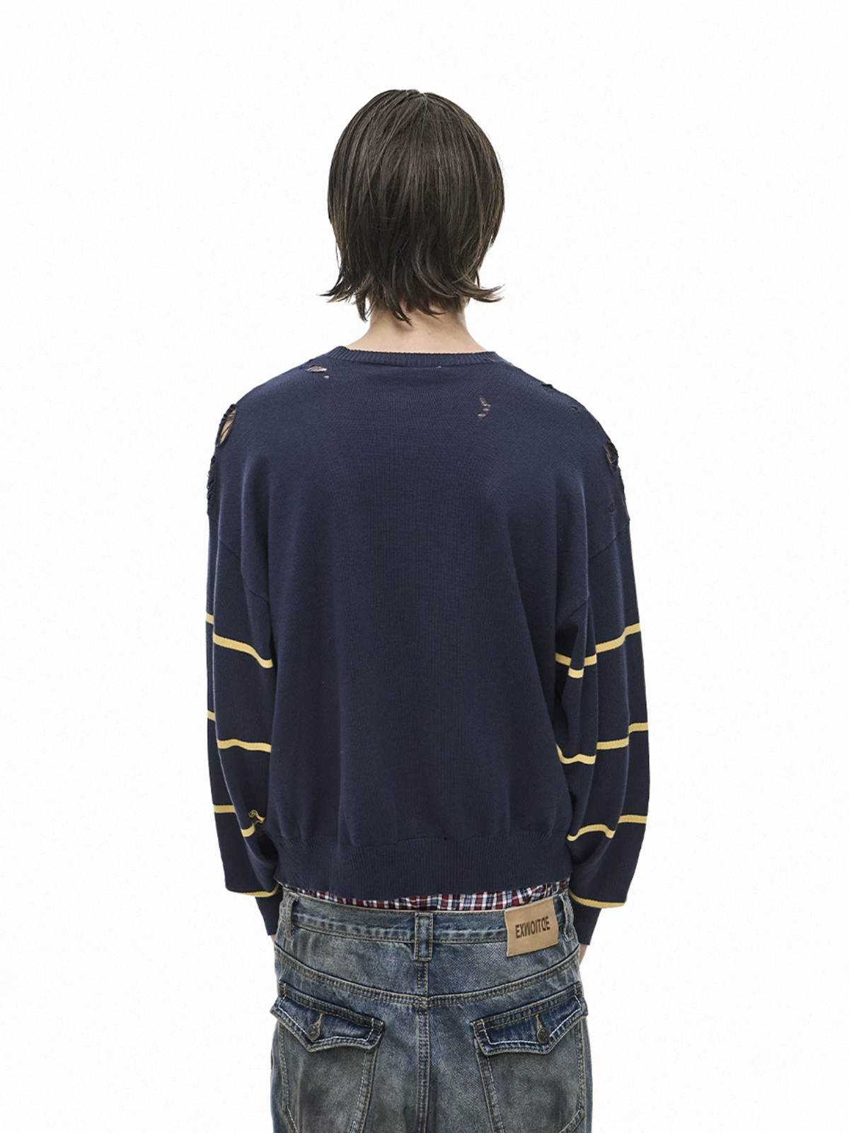 Co-ed Dorm Baggy Cutout Number 34 Graphic Sweatshirt - Black