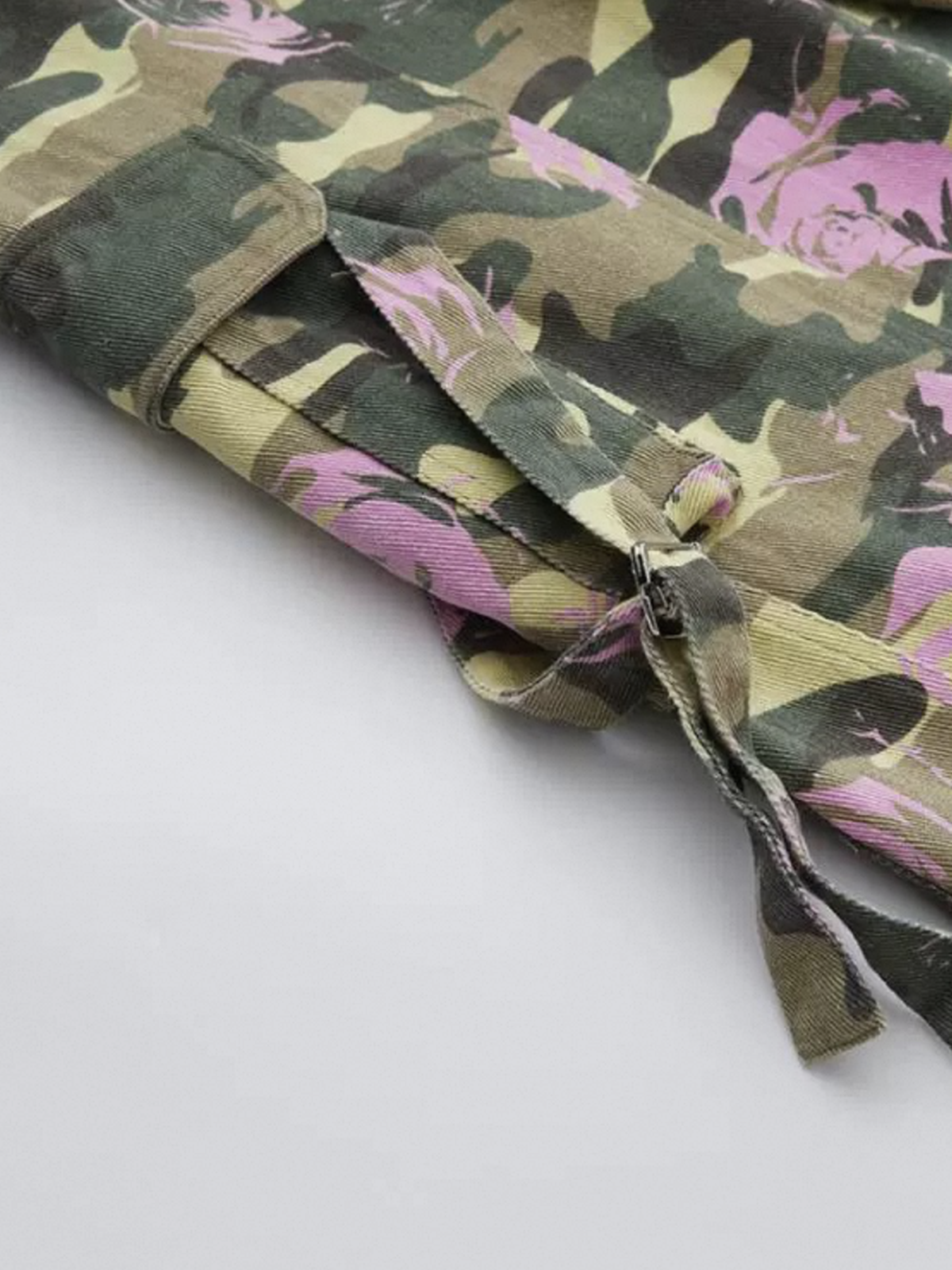Brick Lane Straight Rose Camouflage Graphic Pants - Camo