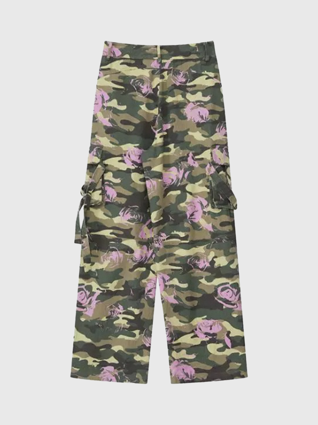 Brick Lane Straight Rose Camouflage Graphic Pants - Camo