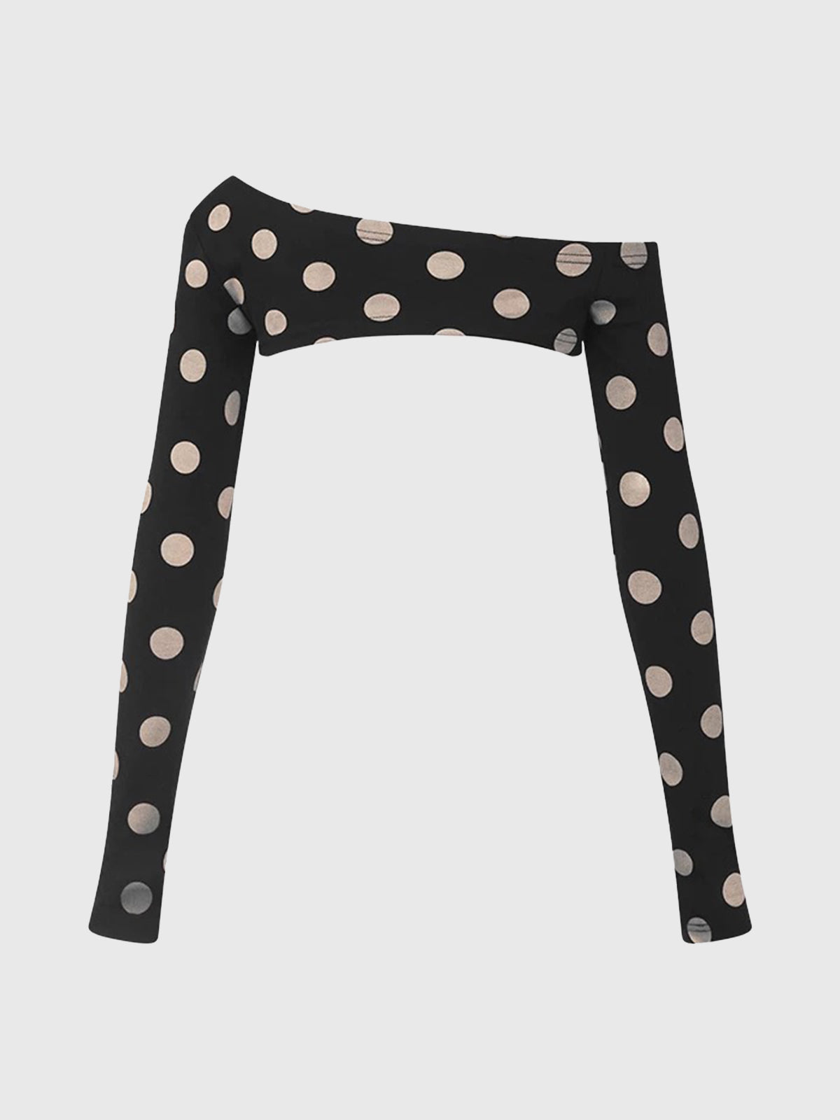 Brick Lane Skimming Dot Cat Graphic Asymmetric Top - Black
